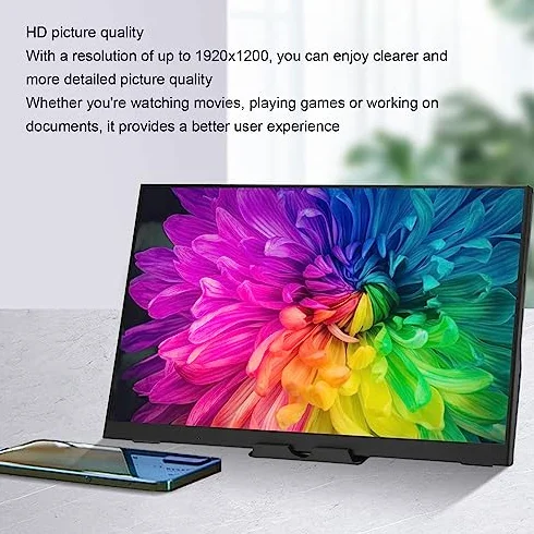 16 -calowy Przenośny Monitor Ekranu Dotykowego, 60 Hz Drugorzędny Wyświetlacz Dotykowy dla Laptopa, Komputera, Konsoli Gier