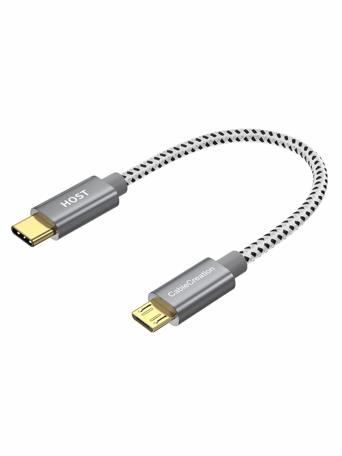 CableCreation Kabel USB C na Micro USB 2.0, 20 cm, OTG typu C na Micro B, Hi-Speed 480 Mbit/s, kabel do transmisji danych kompatybilny z MacBook (Pro), Galaxy S20+, S8, S9, S10, Pixel 3XL, 2XL itd