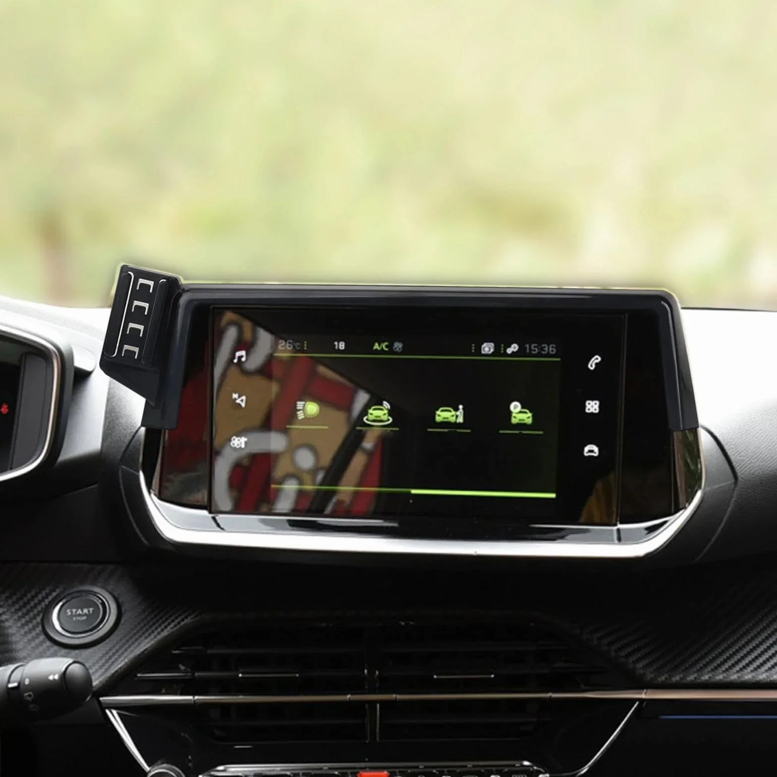 Uchwyt Samochodowy na Telefon dla Peugeot 2008 2019-2023, 7-calowy uchwyt samochodowy na telefon komórkowy, stojak na nawigację GPS (ładowanie srebrny)
