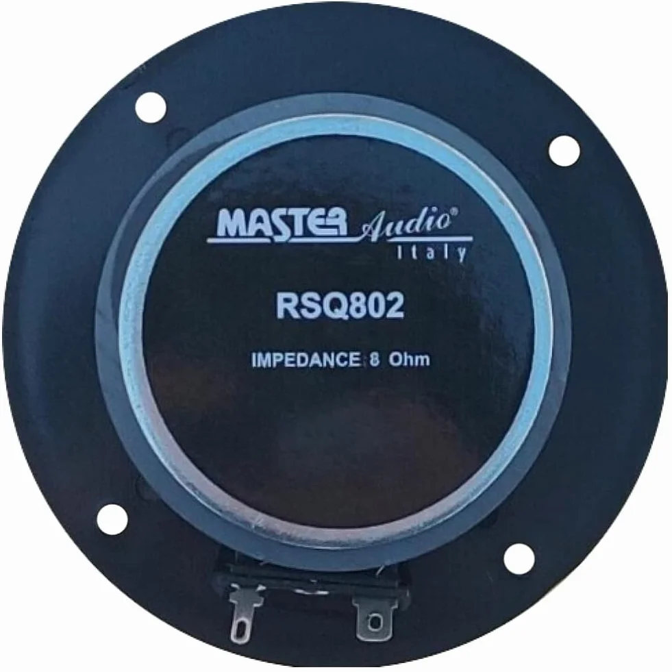 ZESTAW DO MASTER AUDIO RSQ802, 2 głośniki wysokotonowe kopułkowe, 100 W rms, maks. 200 W, 10 cm 4", impedancja 8 omów, cewka drgająca 25 mm, do domu, czarny, w parach + darmowe kondensatory