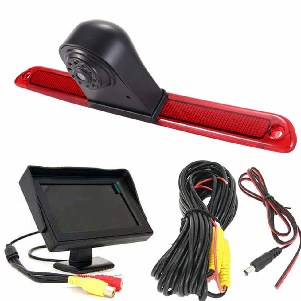 Zestaw świateł hamowania HD, kamera cofania z wyświetlaczem LCD 4,3 cala, wodoszczelna, widoczność w nocy, osłona samochodu, kamera cofania zamiennik do Mercedes Sprinter W906 W907 W910 316 CDI/VW