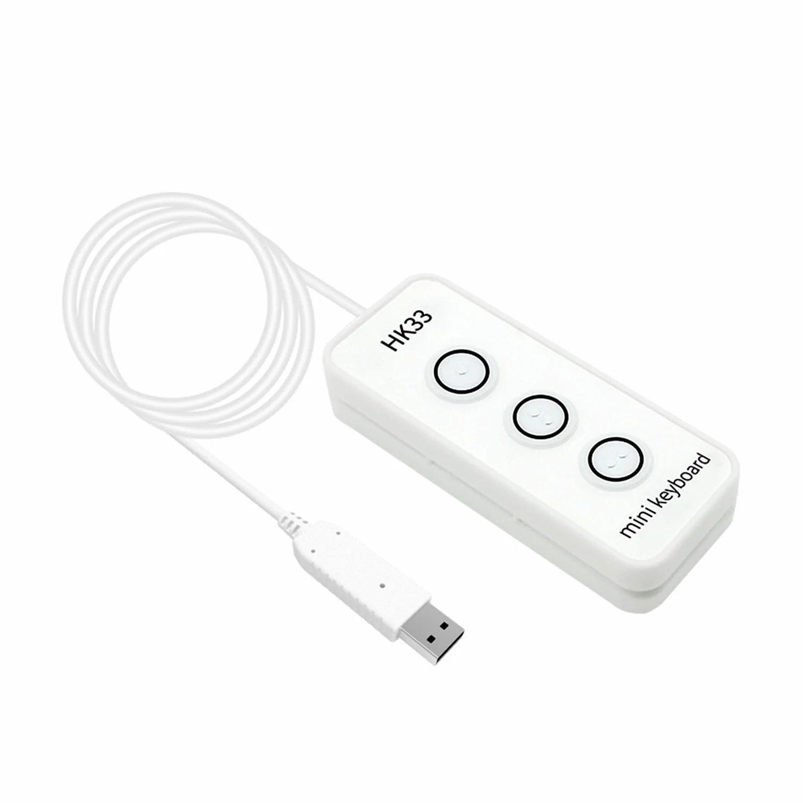 Jiawu 3-przyciskowa Klawiatura do Programowania USB z absorpcją magnetyczną, łatwa Instalacja - Niestandardowa Klawiatura Zapewniająca większą produktywność w Grach i środowiskach Pracy (HK33UBM