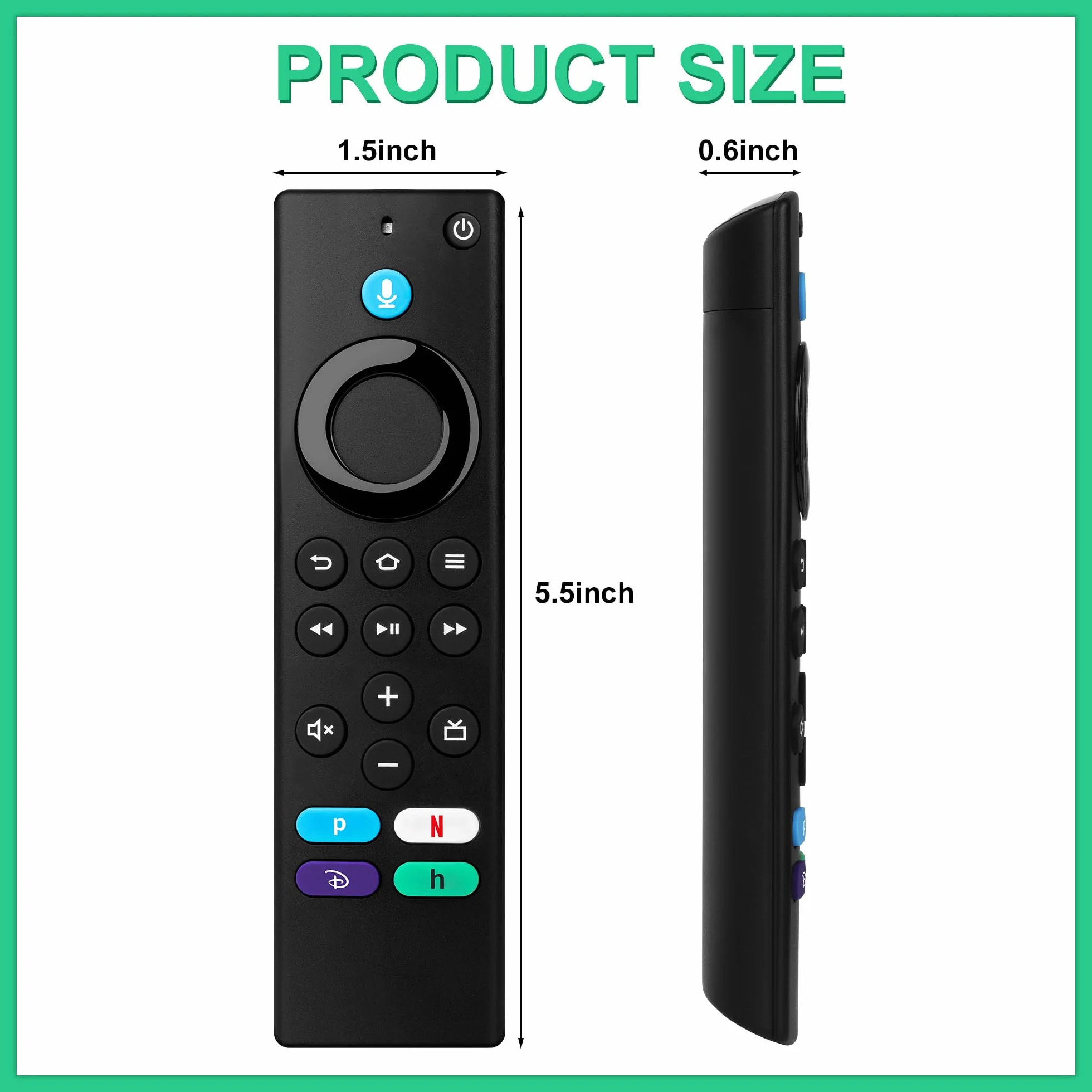 Pilot Zdalnego Sterowania Zastępczy 3. generacja Dopasowanie do Fire TV Stick(2. generacji i 3. generacji)/4K/4K Max/Lite/TV Cube