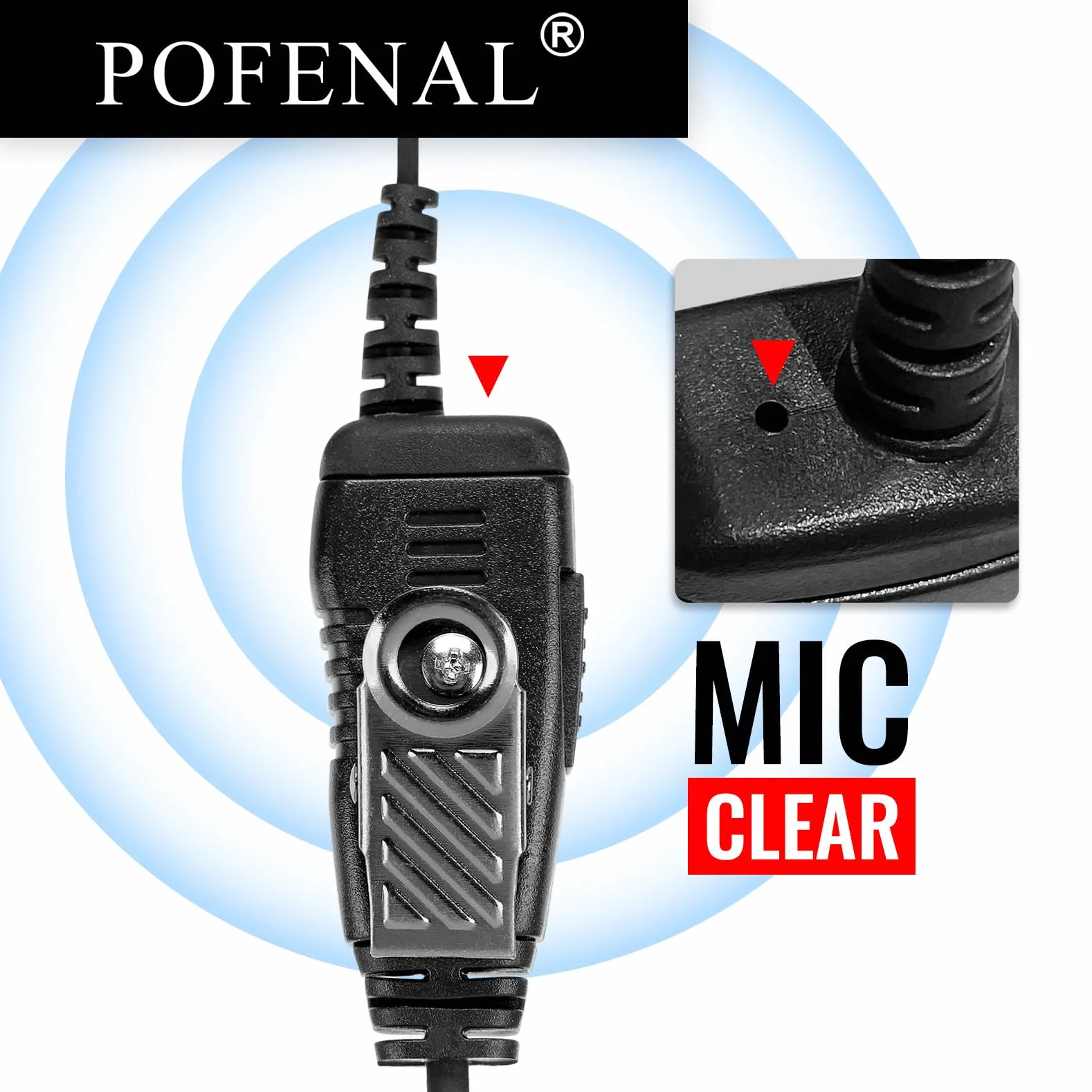 Słuchawki Walkie Talkie z mikrofonem, bezpieczne dopasowanie do radiotelefonów Retevis RT22/RT68/RT21/H-777/RT86, kompatybilna z radiotelefonami Baofeng UV-5R/888S/Kenwood, 2-pinowa słuchawka