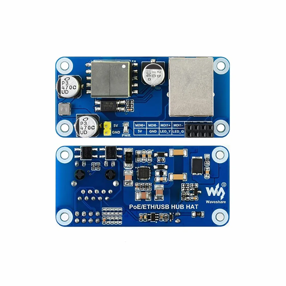 PoE Ethernet/USB HUB Hat do Raspberry Pi Zero/Zero W/Zero WH, 3X USB 2.0 Porty, 10M / 100M RJ45 Port, 802.3af-Compliant