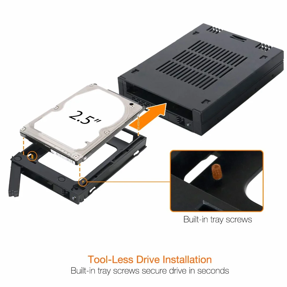 ICY DOCK Ramka wymienna do 2 x 2,5 cala (6,4 cm) SATA/SAS SSD/HDD ExpressCage MB742SP-B