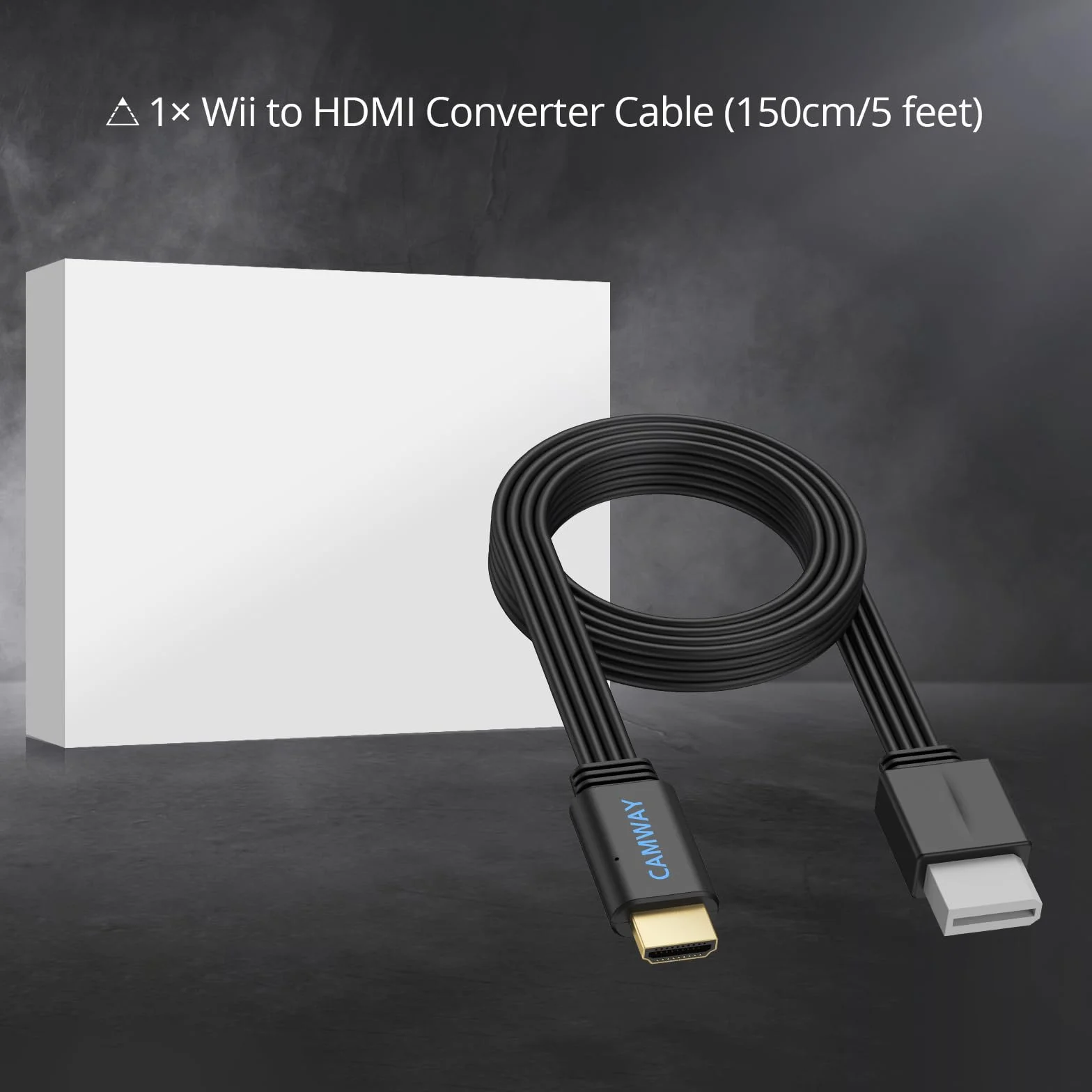 CAMWAY Konwerter Wii na HDMI 1080P/720P z kablem 150 cm, obsługuje NTSC 480i/480p, Pal 576i, Wii na HDMI do telewizora HDTV i monitora, Plug i Paly, kolor czarny