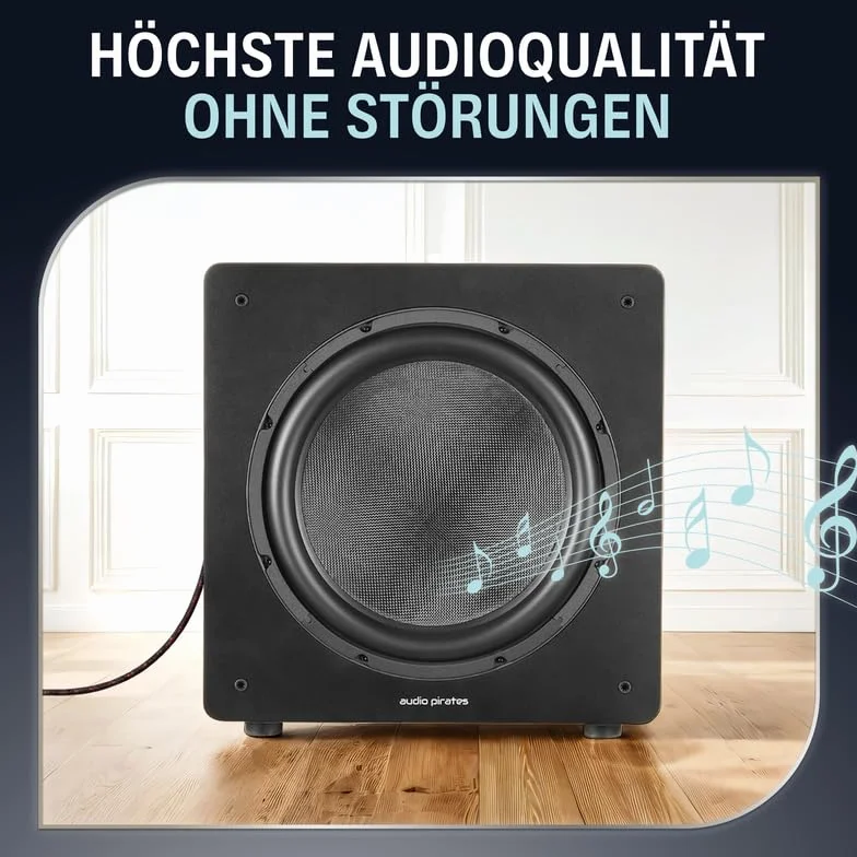 audio pirates Kabel cinch, 1 x wtyczka RCA na 1 x wtyk RCA, kabel audio | kabel audio z osłoną i złotymi stykami (0,5 metra)