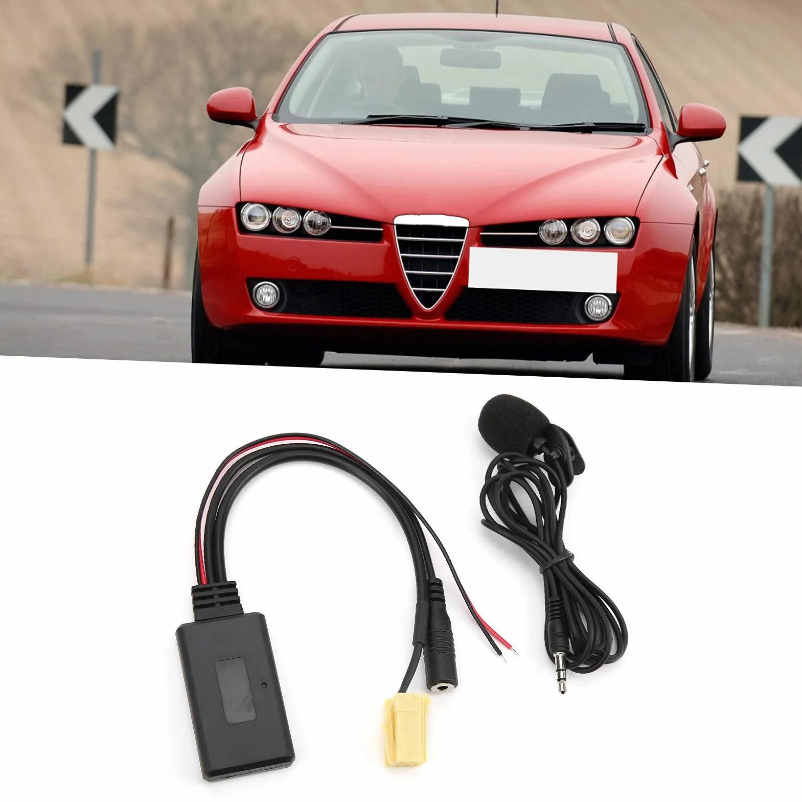 Adapter do Kabla Bluetooth 5.0 AUX Z Wymianą Zestawu Głośnomówiącego Mikrofonu Adapter AUX-In Adapter Samochodowy Audio Dla Fiata 500/dla Grande Punto/dla Qubo/dla Fiorino