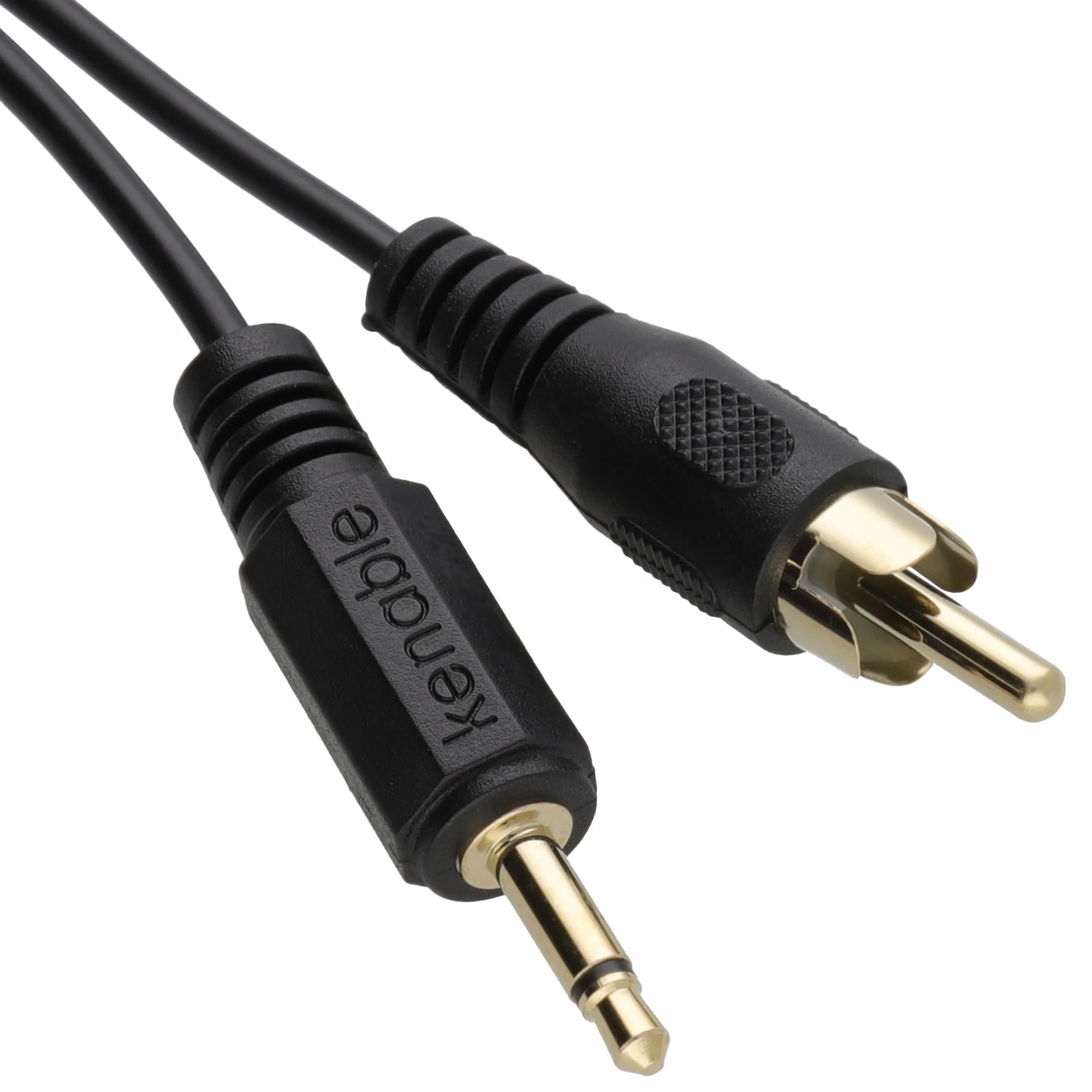 kenable Kabel Audio 3,5mm Mono Jack na RCA Phono 1 m [1 metr/1m] Pozłacane Kontakty Dwukierunkowy Czarny