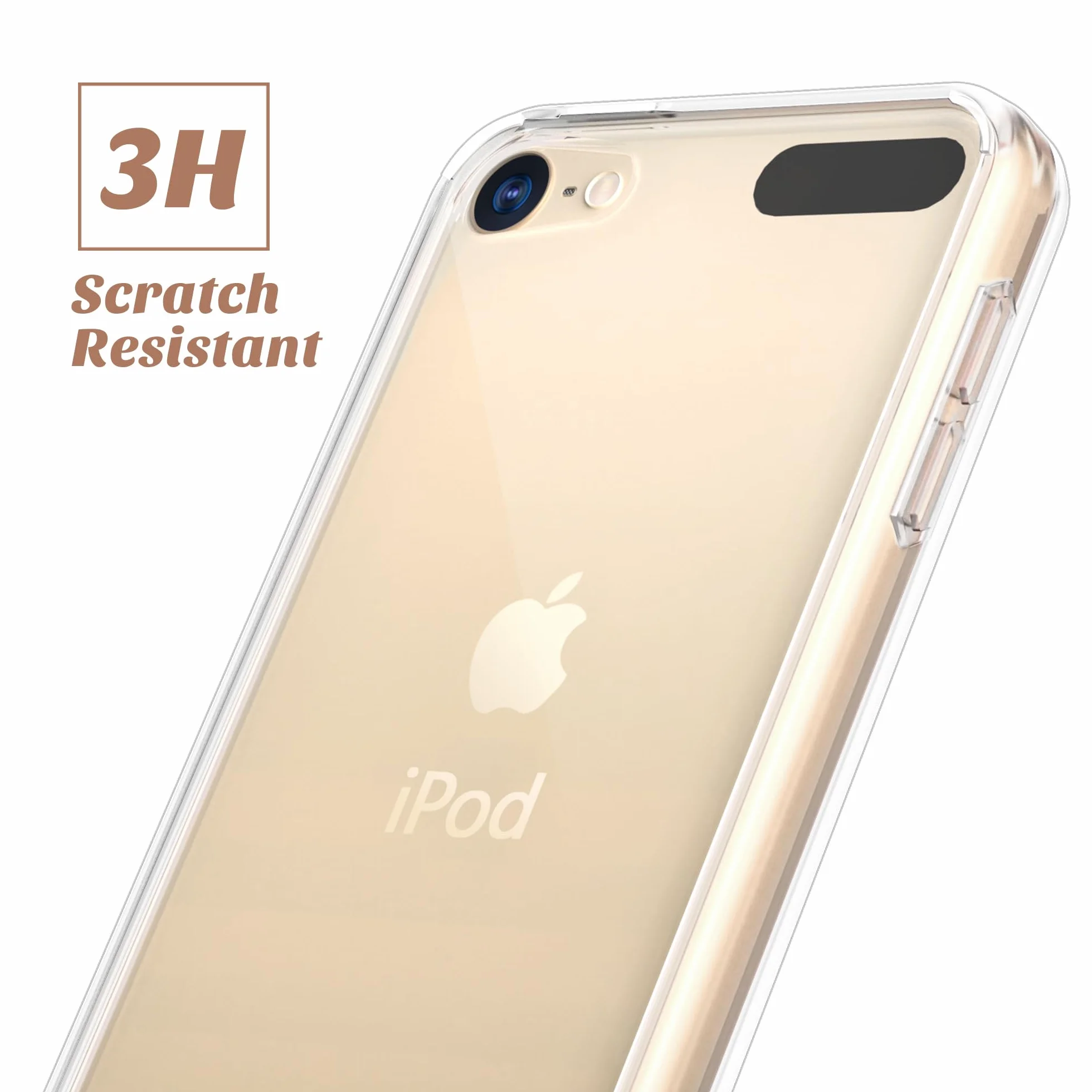 Etui ULAK iPod Touch 7, iPod Touch 6/5 z 2 osłoną ekranu, przezroczyste, cienkie, miękkie TPU odporne na wstrząsy etui do Apple iPod Touch 5/6 / 7 generacji (2019), przezroczyste