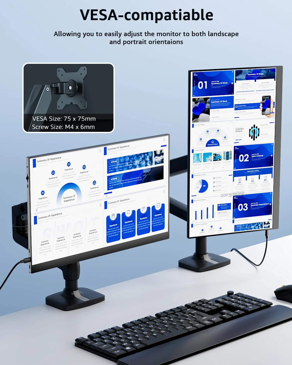 Yodoit Przenośny monitor 39.6 cm 1920 × 1080 FHD, wyświetlacz IPS z podpórką, portem USB typu C i wbudowanymi głośnikami z inteligentną osłoną, kompatybilny z komputerem, laptopem, MacBookiem, Xbox