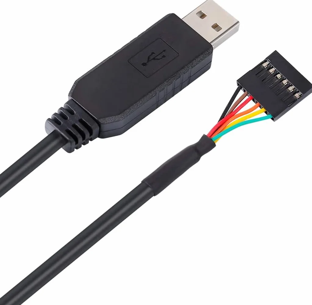 DTECH FTDI USB do TTL Adapter szeregowy 5V UART kabel 6 Pin gniazdo Header FT232RL Chip kabel danych dla Windows 10 8 7 Linux MAC OS (1 metr, Czarny)