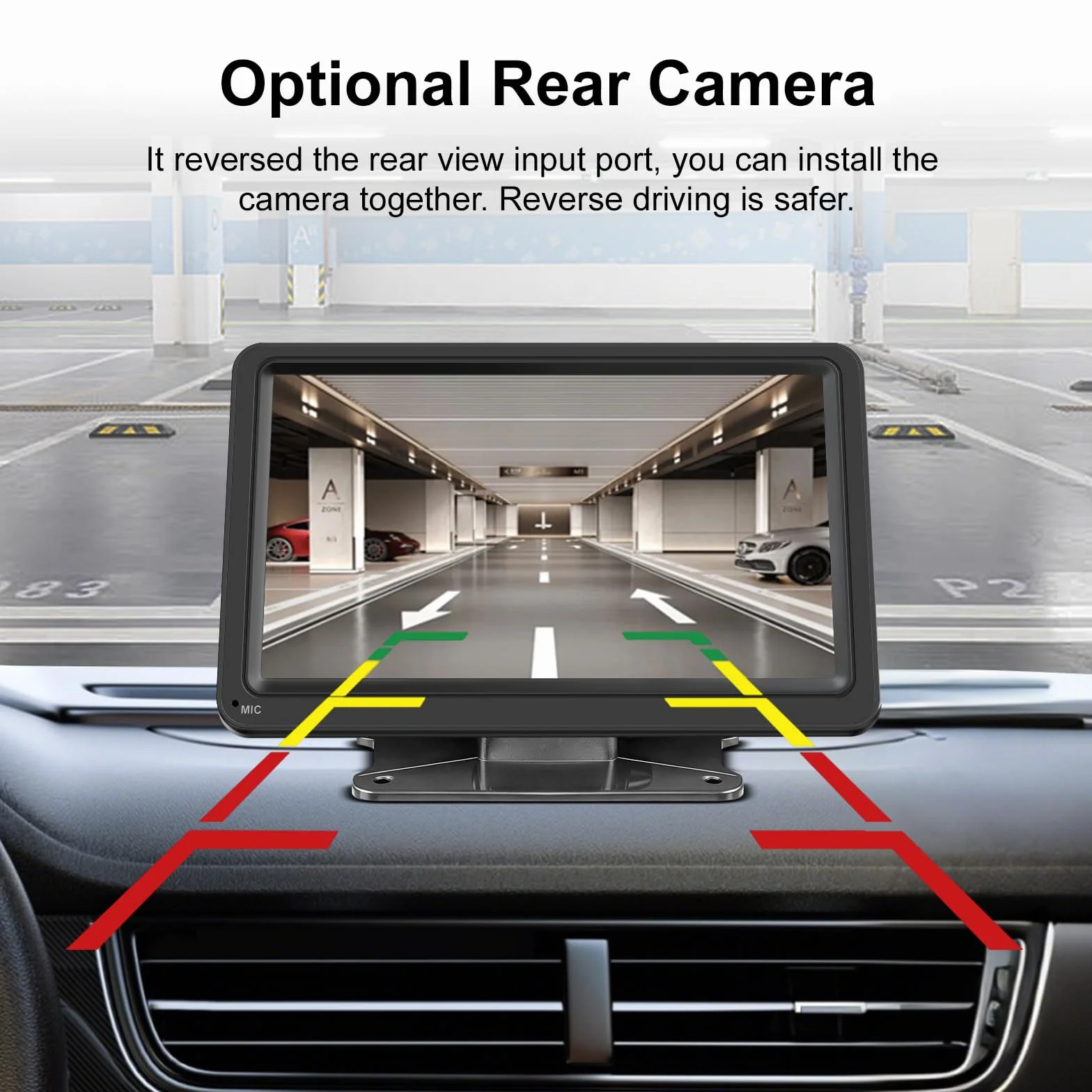 7-calowy bezprzewodowy wyświetlacz CarPlay i Android Auto Display Carplay, radio samochodowe, Plug & Play, przenośne radio samochodowe z ekranem, nawigacja GPS, Bluetooth 5.0, Mirror Link, sterowanie