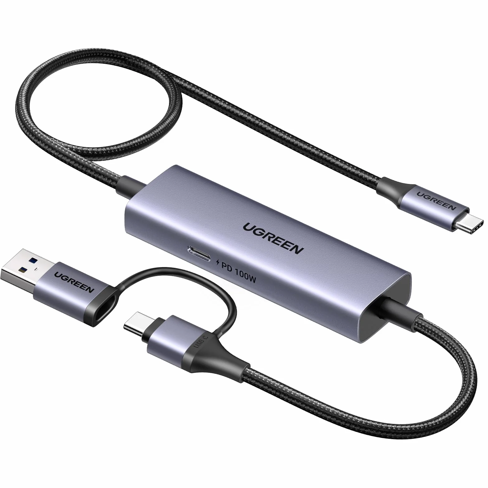 UGREEN 4K Video Capture Card and PD 100W Charging, USB-A/USB C Video Capture Card do nagrywania Full HD 4K, 2K@30Hz i szybkiego ładowania, urządzenie do przechwytywania wideo dla Switch/Phone/PC