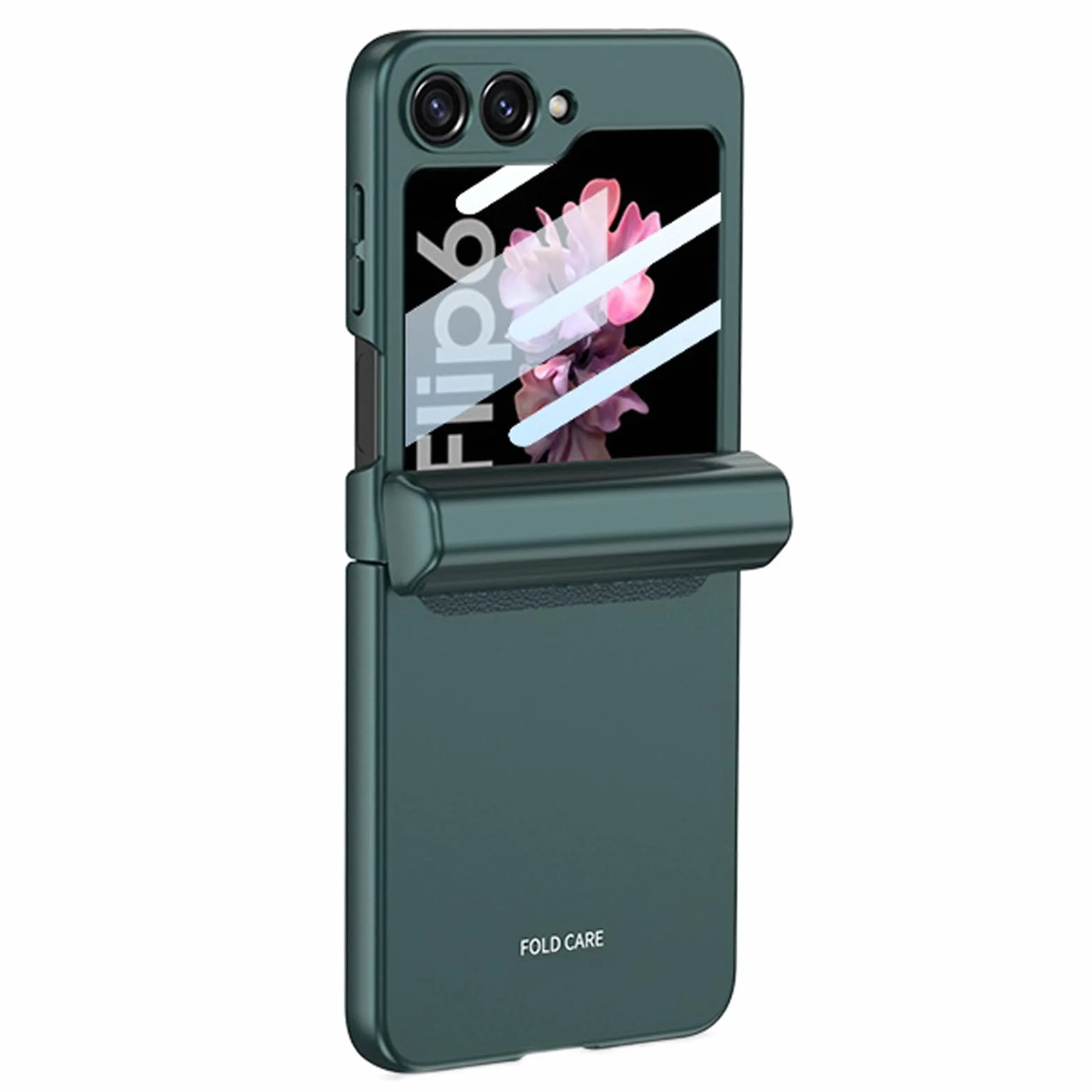Etui do Samsunga Galaxy Z Flip 6, uchwyt S-Pen z magnetycznym zawiasem, wszechstronne etui na telefon komórkowy z etui ochronnym na ekran ze szkła hartowanego, brąz