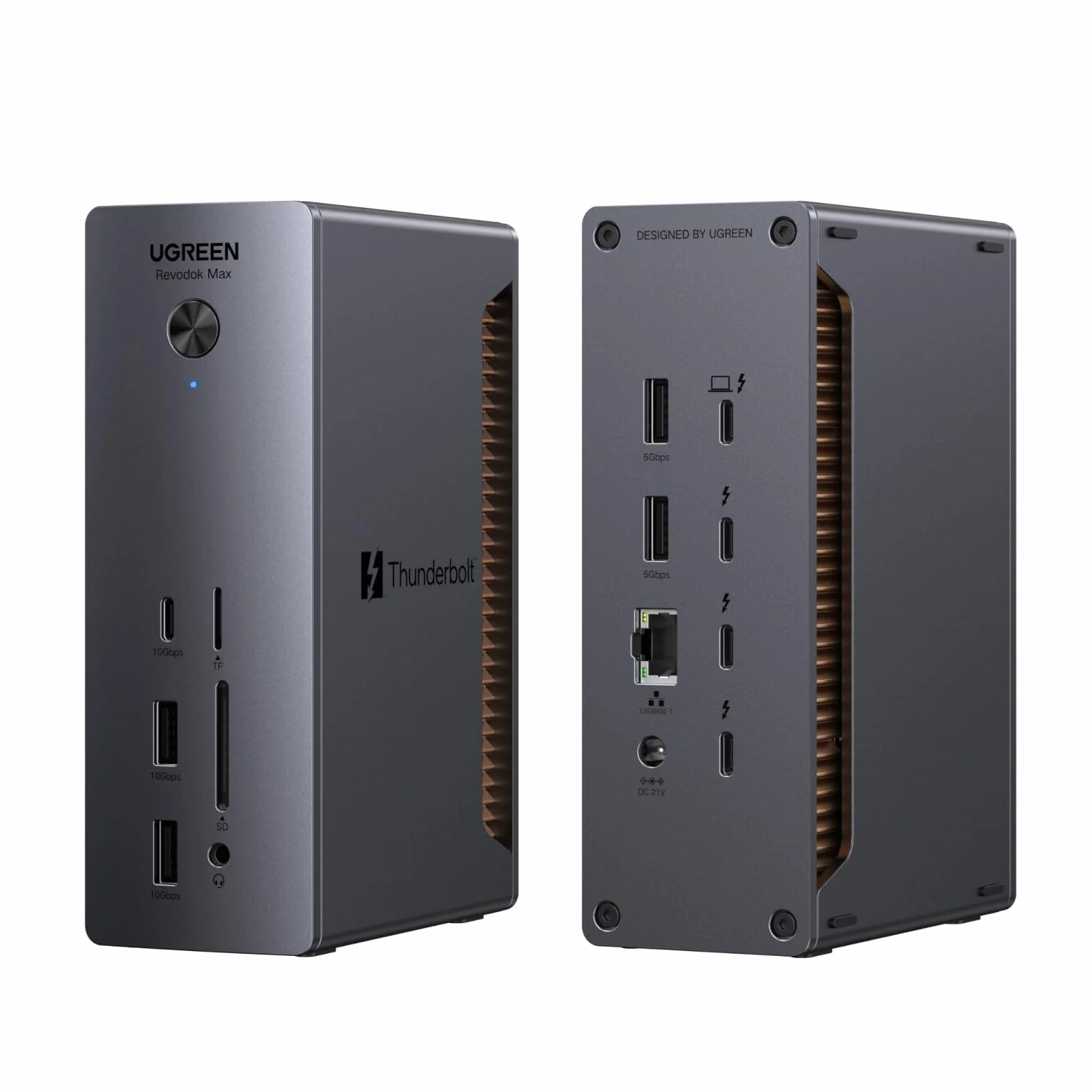UGREEN Revodok Max Thunderbolt 5 Dock 120 Gb/s z 3*TBT5 (pojedynczy 8K@60Hz maks. i podwójny wyświetlacz 6K@60Hz)
