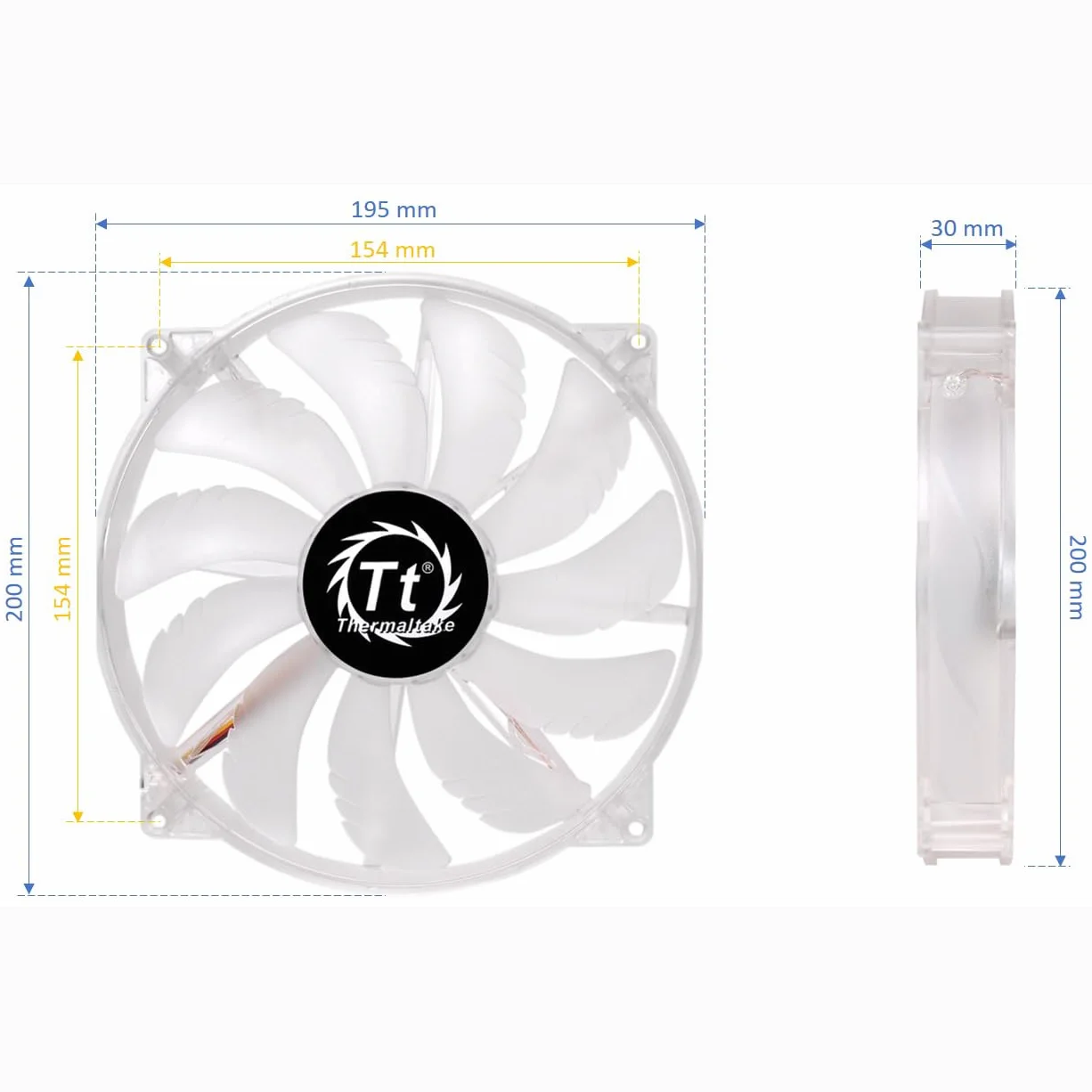 Thermaltake PURE 20 LED RPM-Lüfter | Blue