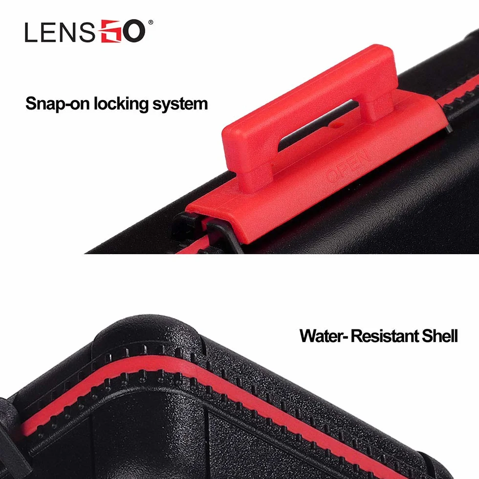 LENSGO Etui na kartę pamięci z baterią aparatu, karta pamięci twarda osłona etui wodoodporna przeciwwstrząsowa kompaktowa kamera pudełko do przechowywania baterii na 3 baterie do aparatów 3 karty XQD lub 3 karty CF 6 kart SD (Czerwony)