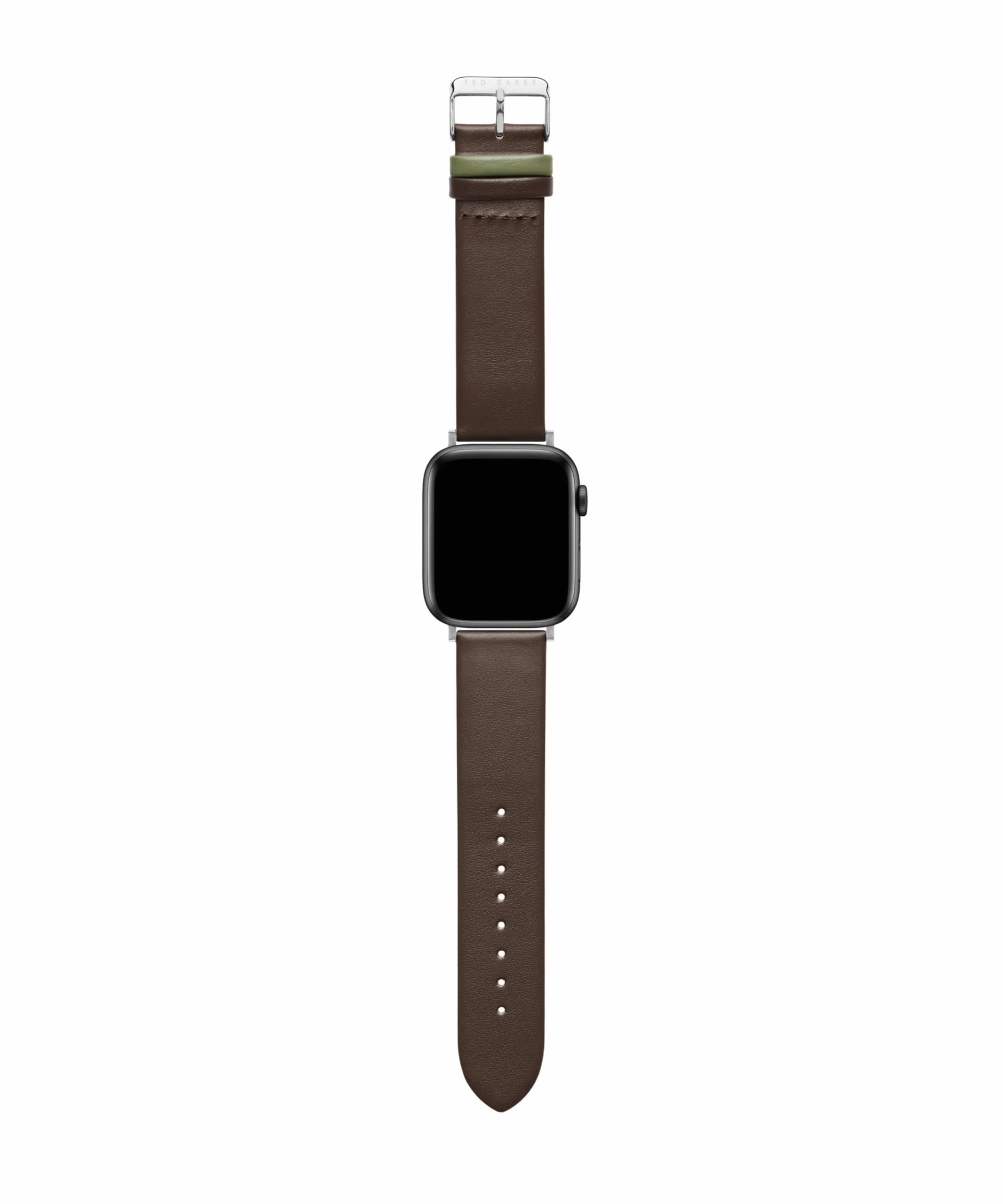 Ted Baker Zegarek męski ze skórzanym paskiem BKS42F136B0, Brązowy, Jeden rozmiar, Skórzany jasnozielony pasek do smartwatcha Keeper kompatybilny z paskiem zegarka Apple 38 mm, 44 mm