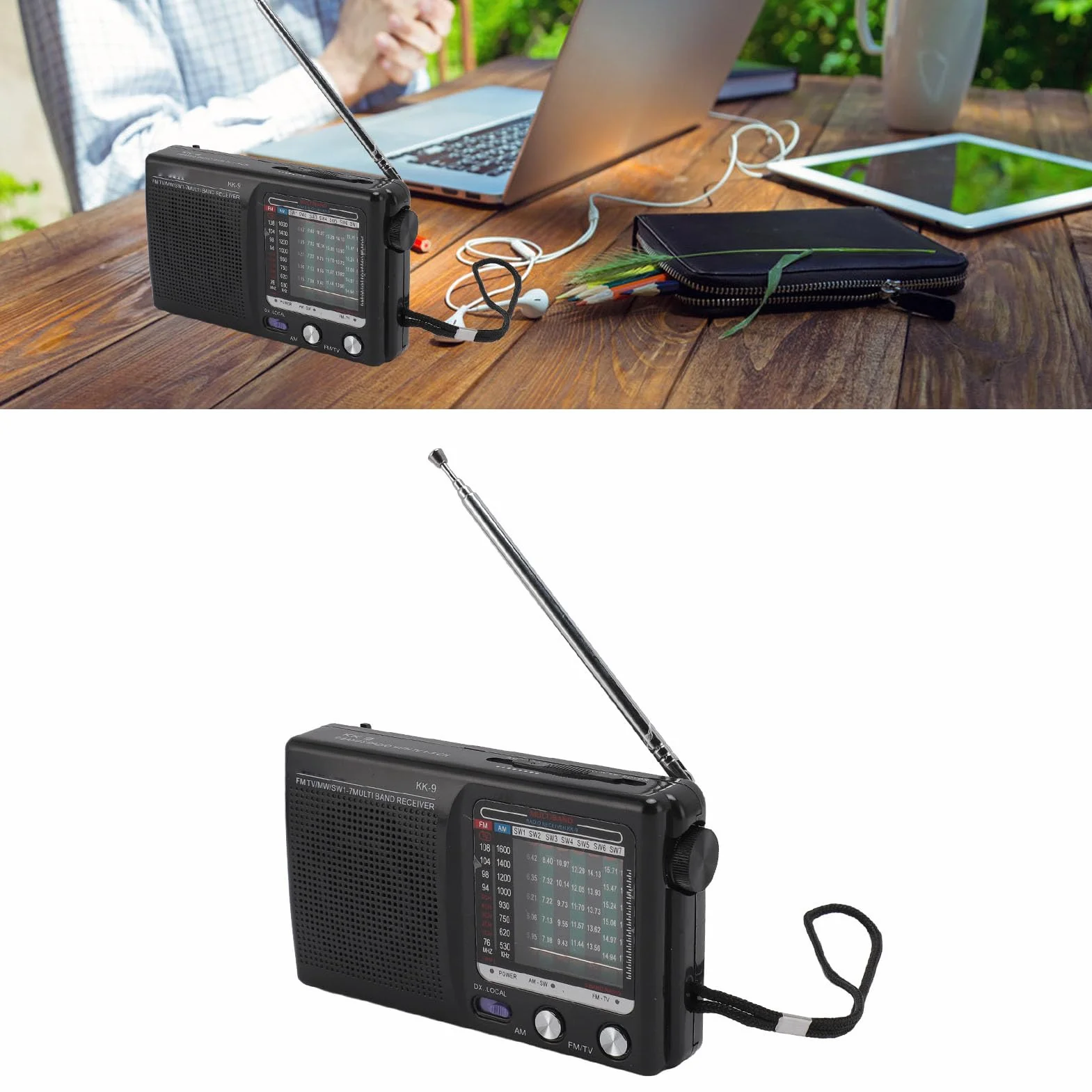 Przenośne radio wielopasmowe awaryjne dla osób starszych z chipem