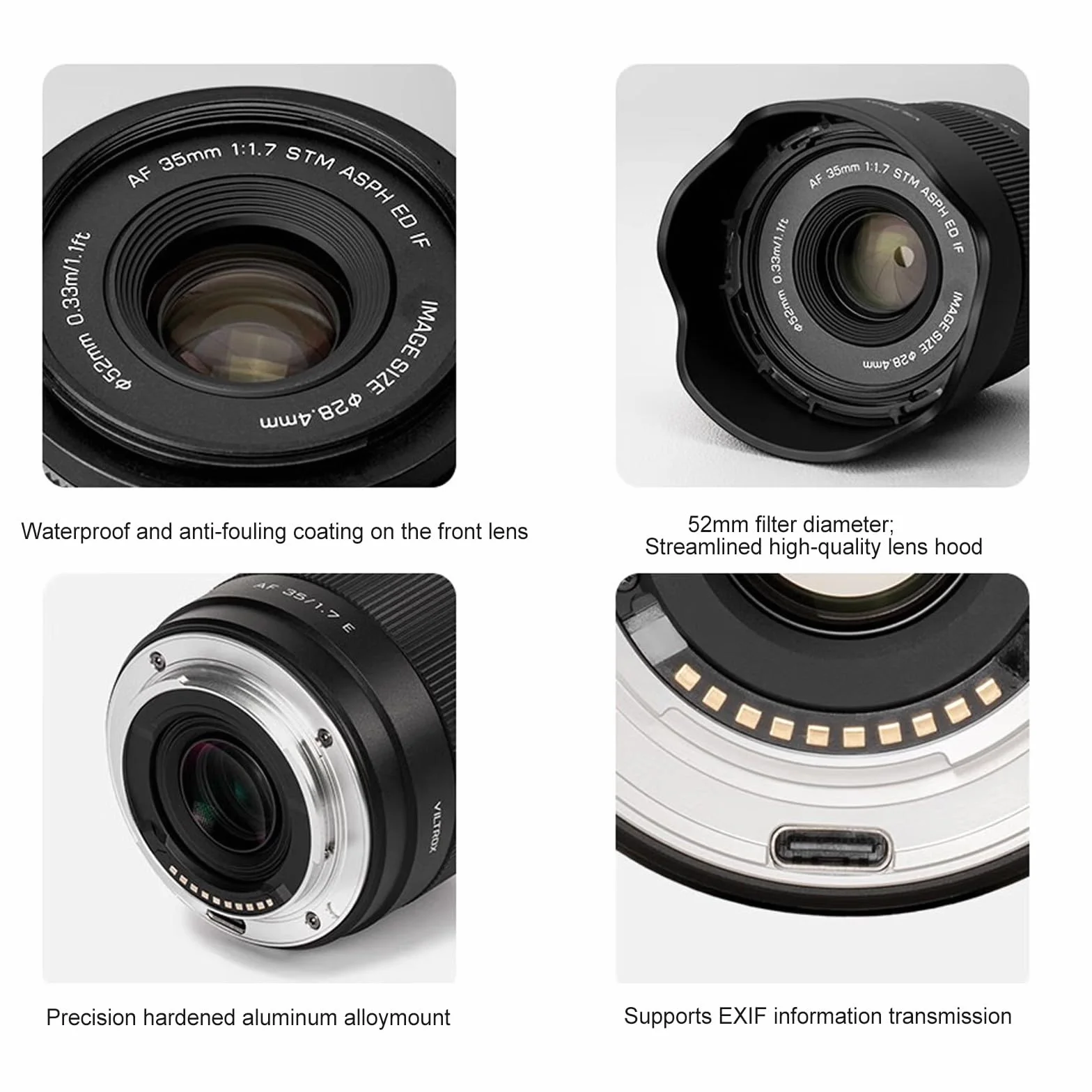 VILTROX Obiektyw APS-C 35 mm F1.7 E do Sony E, STM obiektyw z automatyczną ostrością do aparatów Sony E-Mount FX3 A7C A7RII A7SII A7II A7RIII A7IV A7RIV A9 A1 ZVE1 A93 A6700 A6600 A6500 A6400 ZV-E100