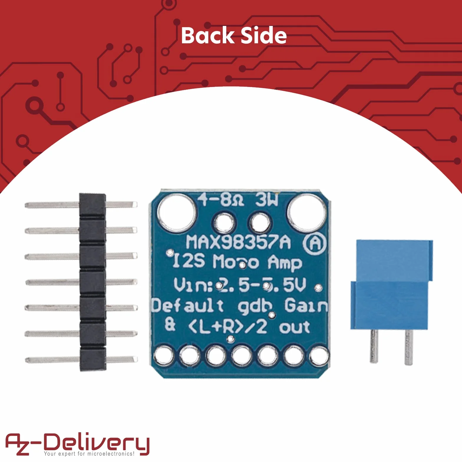 AZDelivery I2S 3W Wzmacniacz klasy D Breakout - MAX98357A [ADA3006]