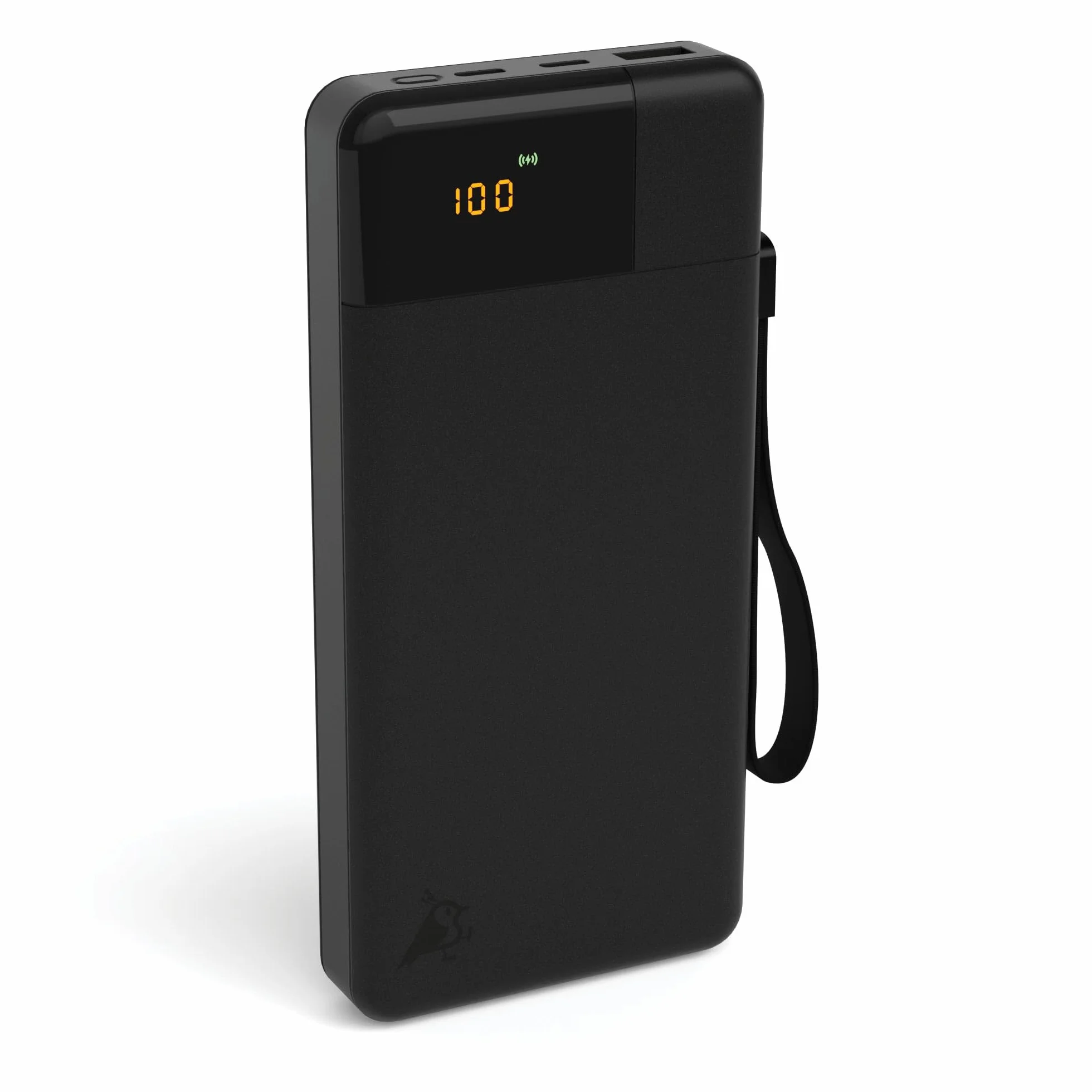 Powerbank 20 000 mAh, wyświetlacz LED, 2 x USB-C, 1 x USB-A, przenośna ładowarka 65 W, PD do telefonów i laptopów, ładowanie Pass-Through, powierzchnia Soft-Touch, Powerbird czarny w opakowaniu
