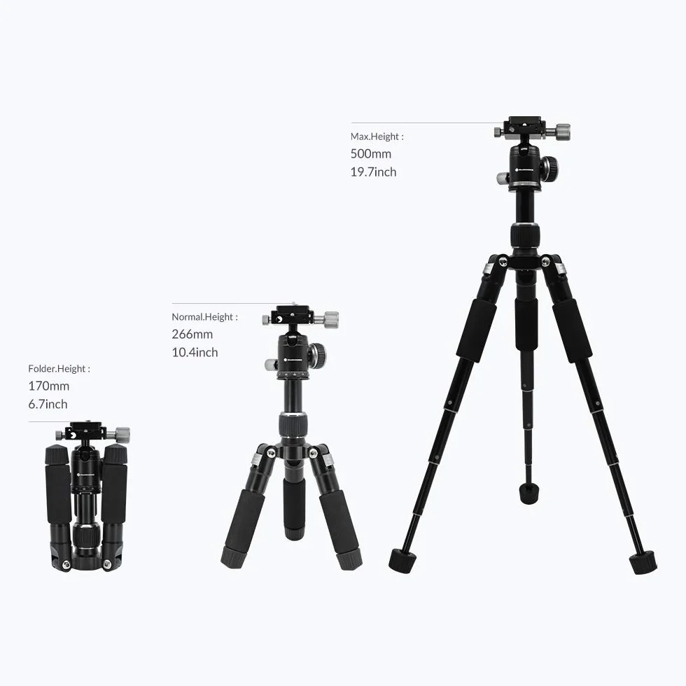 TRIPOD50V (Pan Bar w zestawie/lekki wytrzymały aluminiowy uchwyt na aparat przenośny statyw z antypoślizgowymi stopami/kompatybilny z iPhonem, telefonem z systemem Android, DSLR dla YouTube Video) firmy ORANGEMONKIE