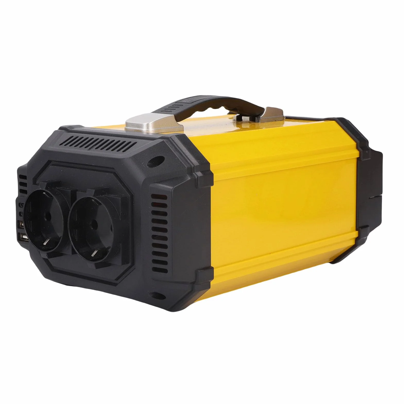 Keenso Przetwornica Napięcia, ABS Przetwornica Czystej Fali Sinusoidalnej 12 V do 220 V 500 W z Wyświetlaczem LCD 2 Gniazda Prądu Przemiennego 2 Porty USB Porty Szybkiego ładowania do Podróży