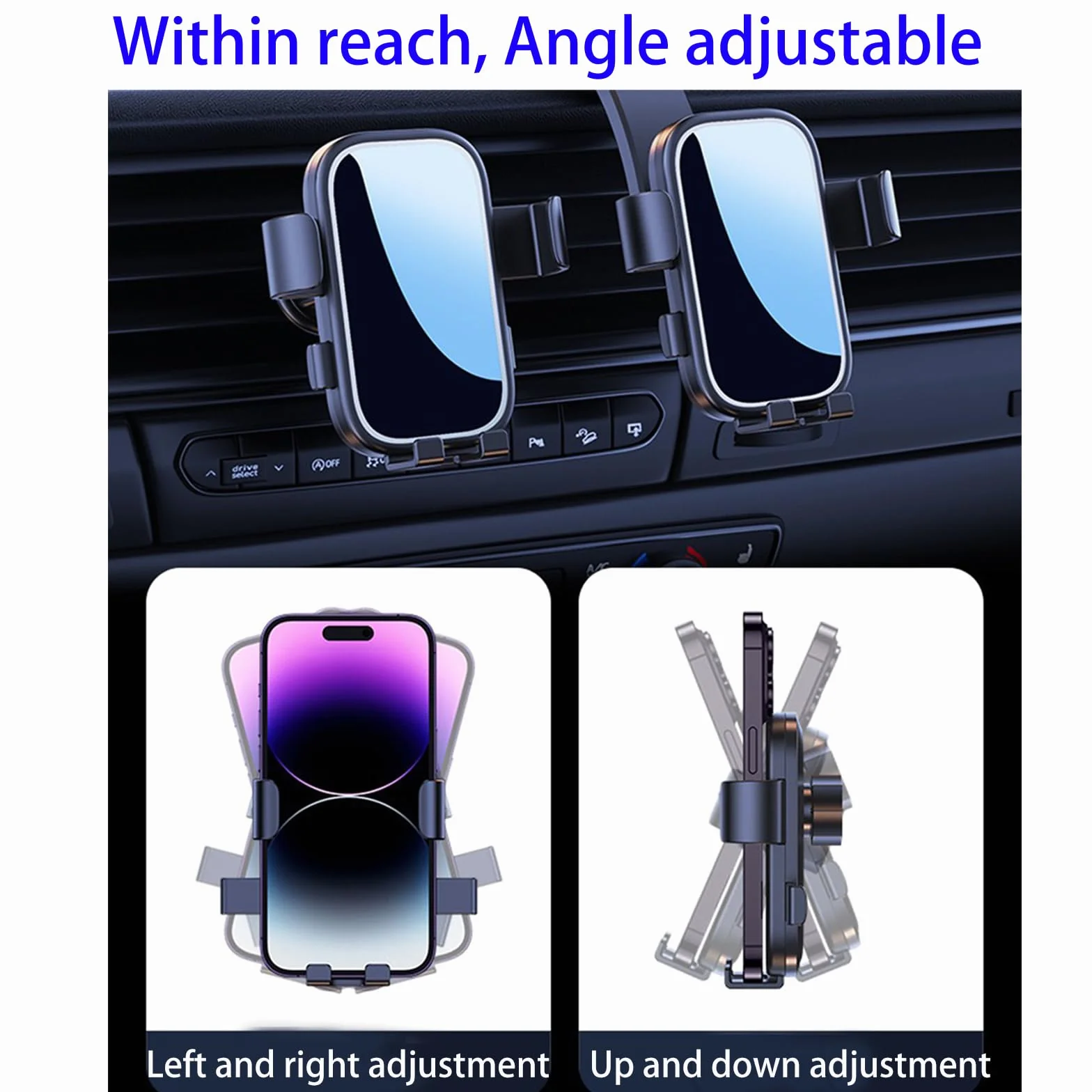 Samochodowy uchwyt na telefon pasuje do Peugeot 2008 2019-2023, uchwyt nawigacyjny na ekran, odpowietrznik, obrót o 360°, grawitacyjny uchwyt na telefon komórkowy do smartfona, bez użycia rąk, uchwyt