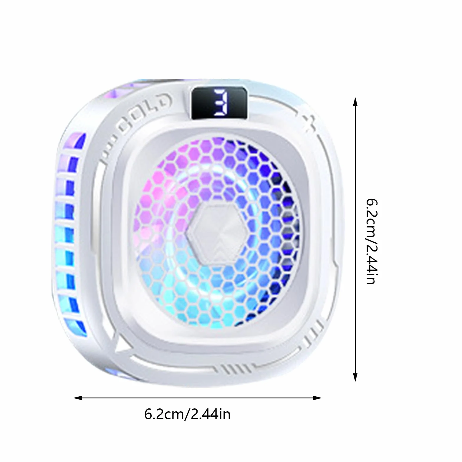 Chłodzący magnetyczny telefon, trzy tryby radiatora, cichy turbo sterowany systemem temperatury telefonu, RGB chłodnica telefonu 6,2x6,2cm dla graczy, streamerów, studia, zestaw mobilny
