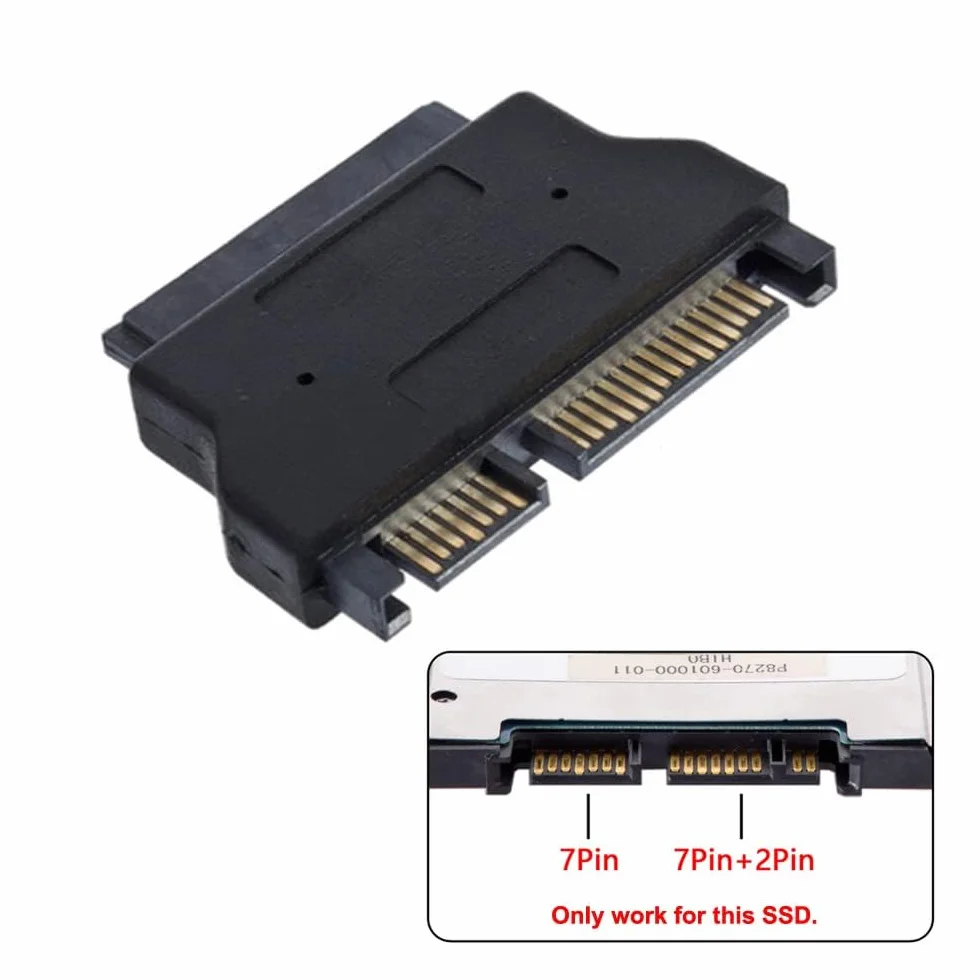 CY Adapter 4.6 cm Micro SATA 7+9 16-pinowy dysk SSD HDD na 6.3 cm SATA 7+15 22-pinowy adapter