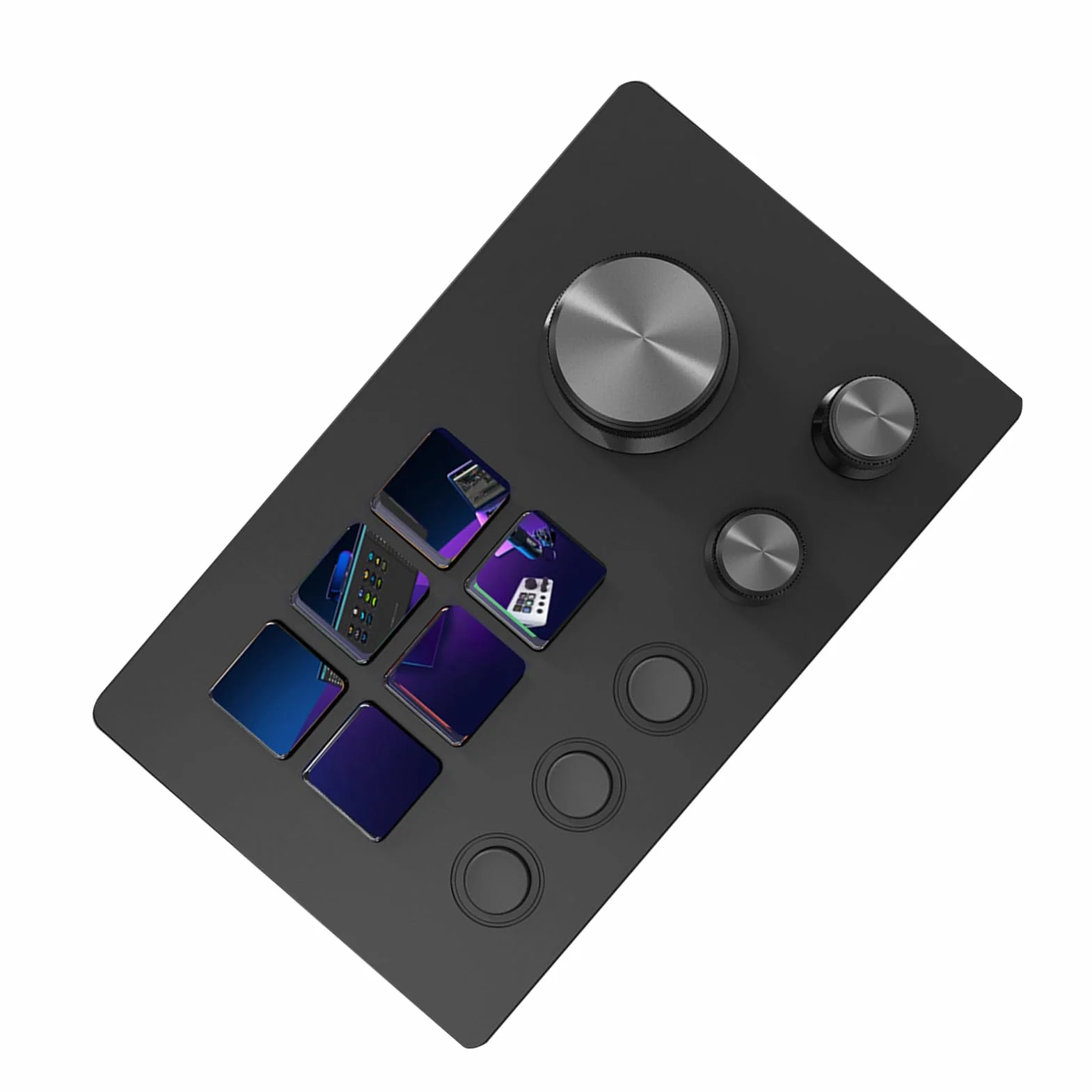 Asixxsix Stream Controller 6 Klawisze do Personalizacji, 3 Metalowe Pokrętła (BLACK)