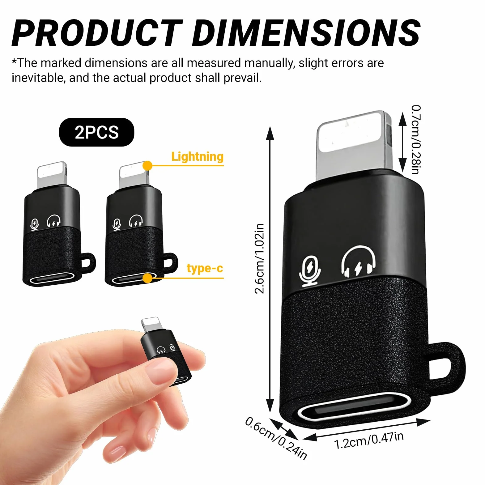 2 sztuki kompatybilny z DJI Mic Mini USB C na Lighting Adapter, do iPhone 16/15 Auriculares Lightning a Tipo C Adaptador para la Transmisión de Datos y la Carga (Lightning a Tipo C Interfaz)