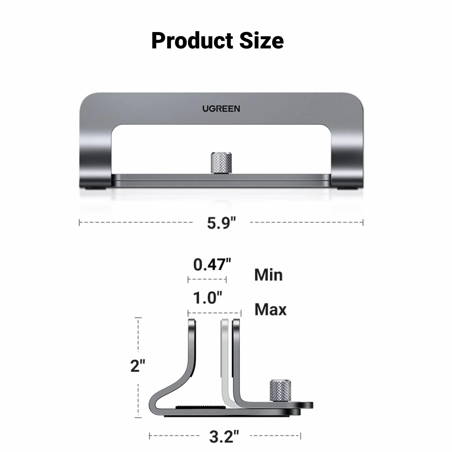 UGREEN Aluminiowa Regulowana Pionowa Podstawka na Laptopa MacBook Pro Air MateBook Chromebook