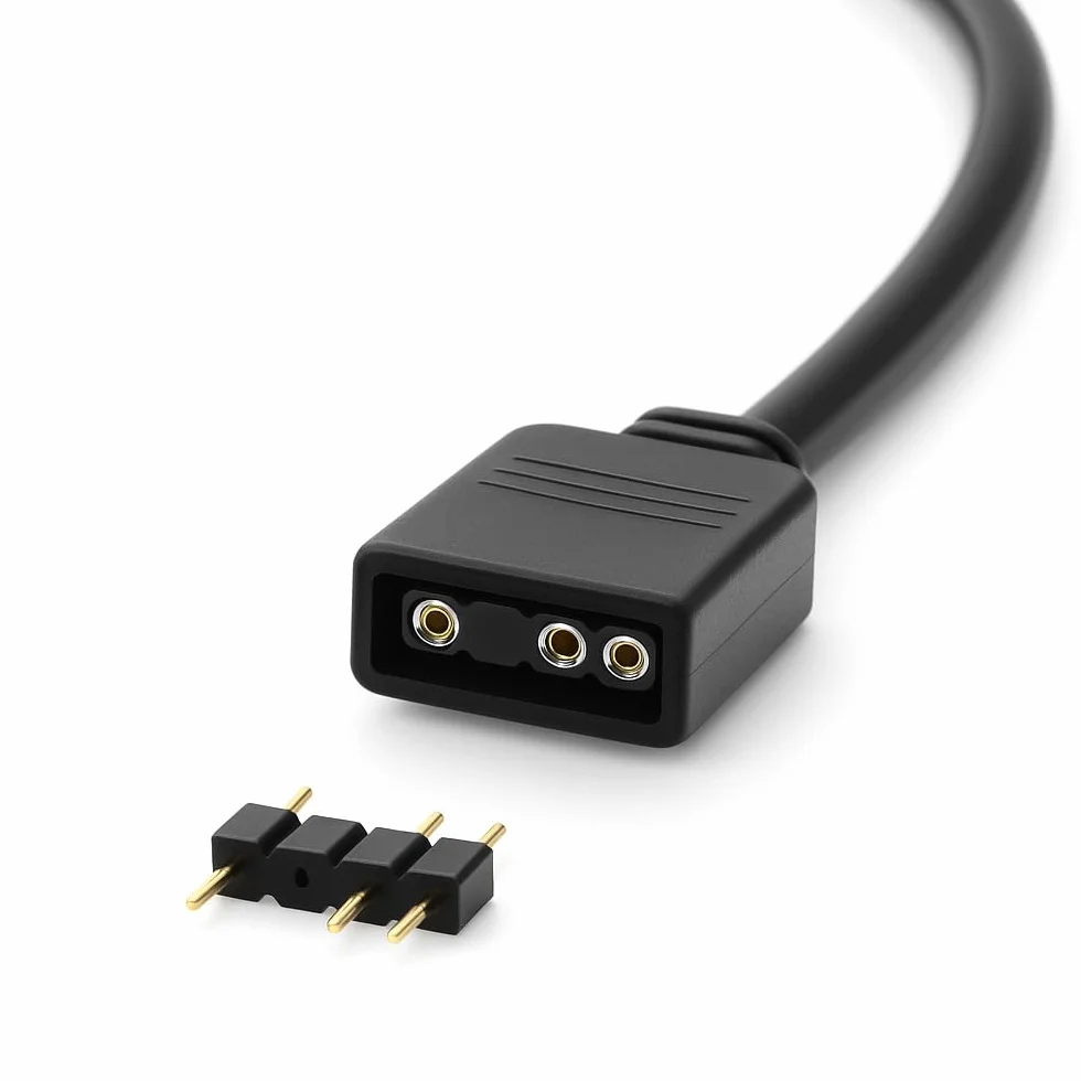 Gebildet Kabel Przedłużający ARGB 100cm, 5V, 3-pinowy, Adresowalny Rozdzielacz RGB, Kabel Synchronizacyjny do Przedłużenie Wentylatorów ARGB w Komputerach PC lub Serii LED
