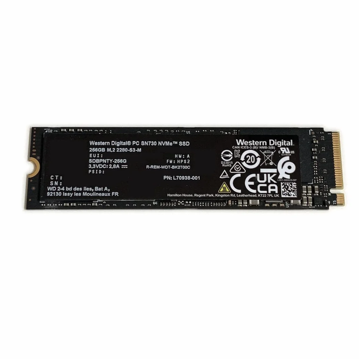 Western Digital SN730 dysk półprzewodnikowy 256 GB M.2 NVMe PCIe Gen 3x4 - SSS0L24774-BD