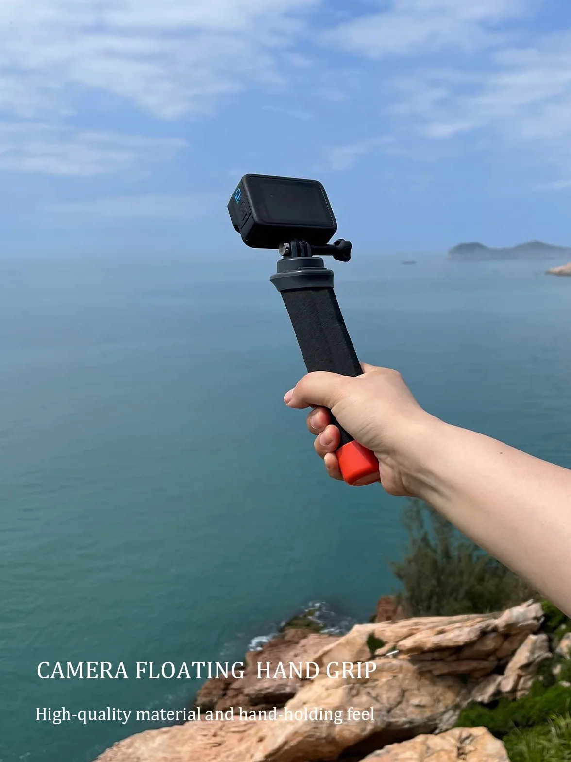 Lammcou Pływający uchwyt, Go Pro pływający wodoodporny uchwyt do nurkowania, monopod z liną bezpieczeństwa i opaską na nadgarstek, pływający uchwyt do Hero 13 12 11 10 9 Go3 X3 akcesoria