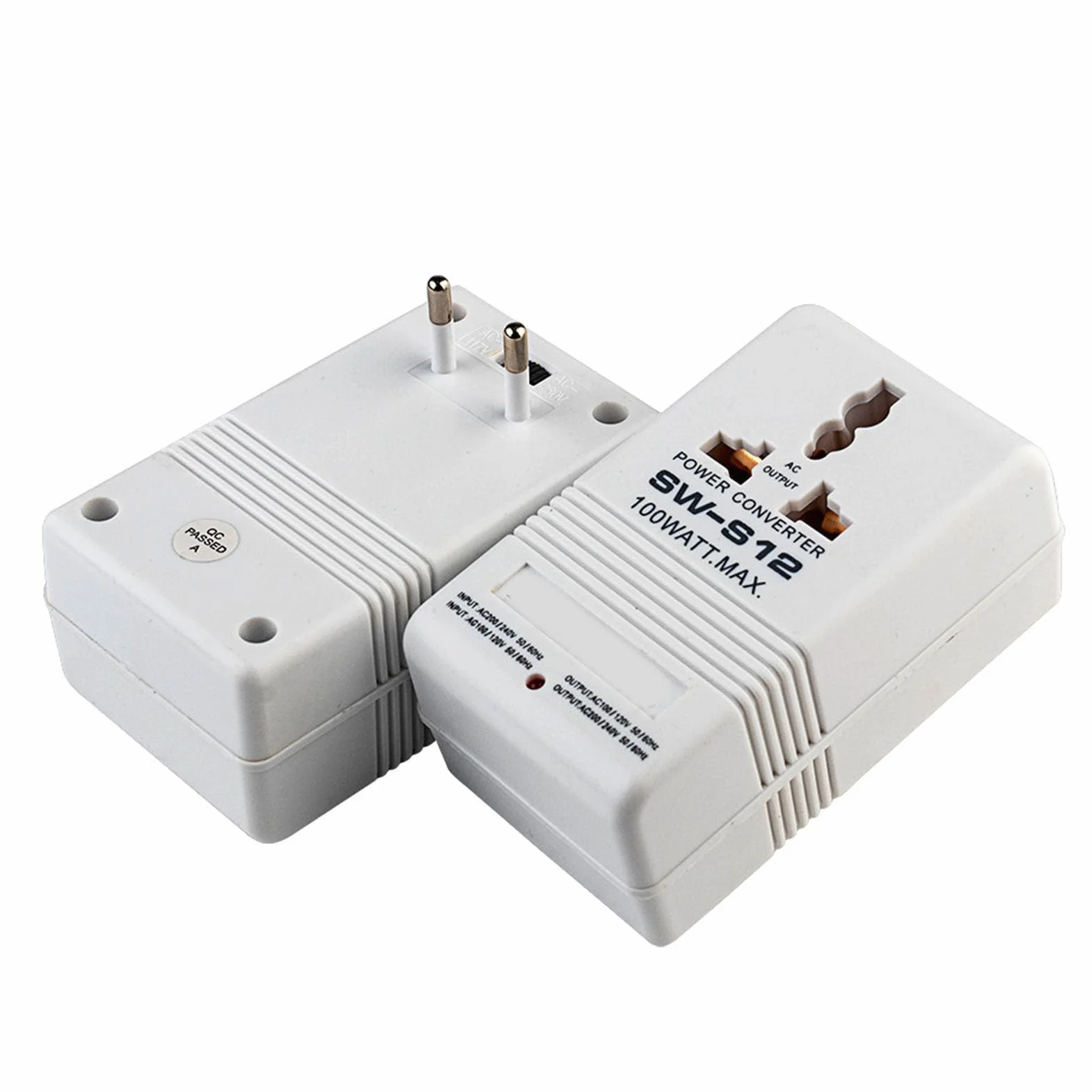 Zunate Kompaktowy Podróżny Konwerter Mocy 100 W Transformator z Podwójnym Napięciem do Małych urządzeń, Solidna Konstrukcja, funkcjonalność Dwukanałowa, Konstrukcja Przyjazna dla Użytkownika