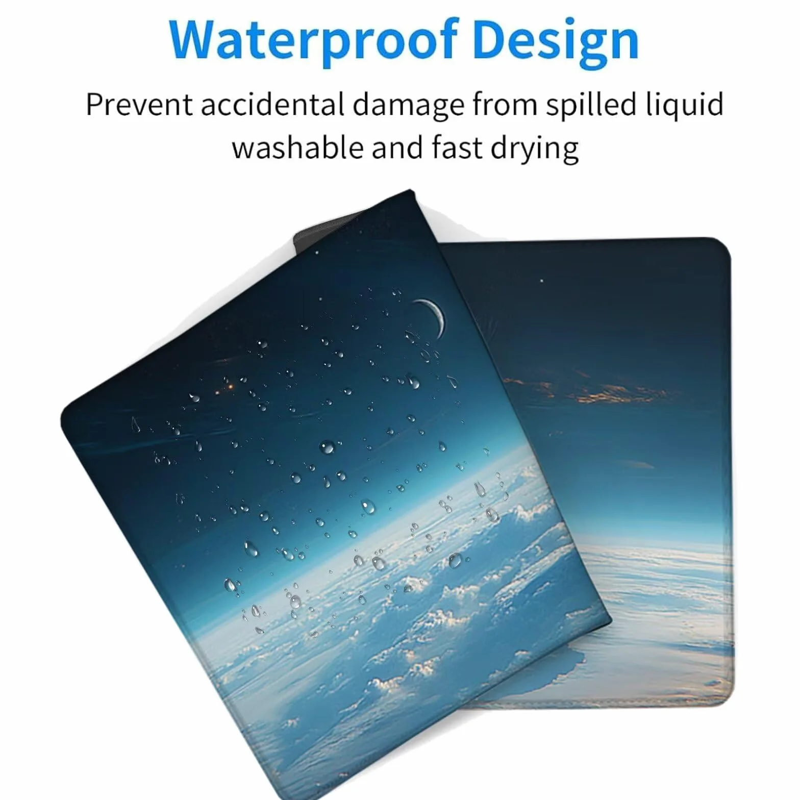 Podkładka pod mysz do gier Planeta 1000 x 500 x 3 mm, mata na biurko XXL Sky Desktop Pad z antypoślizgową gumową podstawą, podkładka pod mysz z szytymi krawędziami, akcesoria do gier, na PC 2-9757