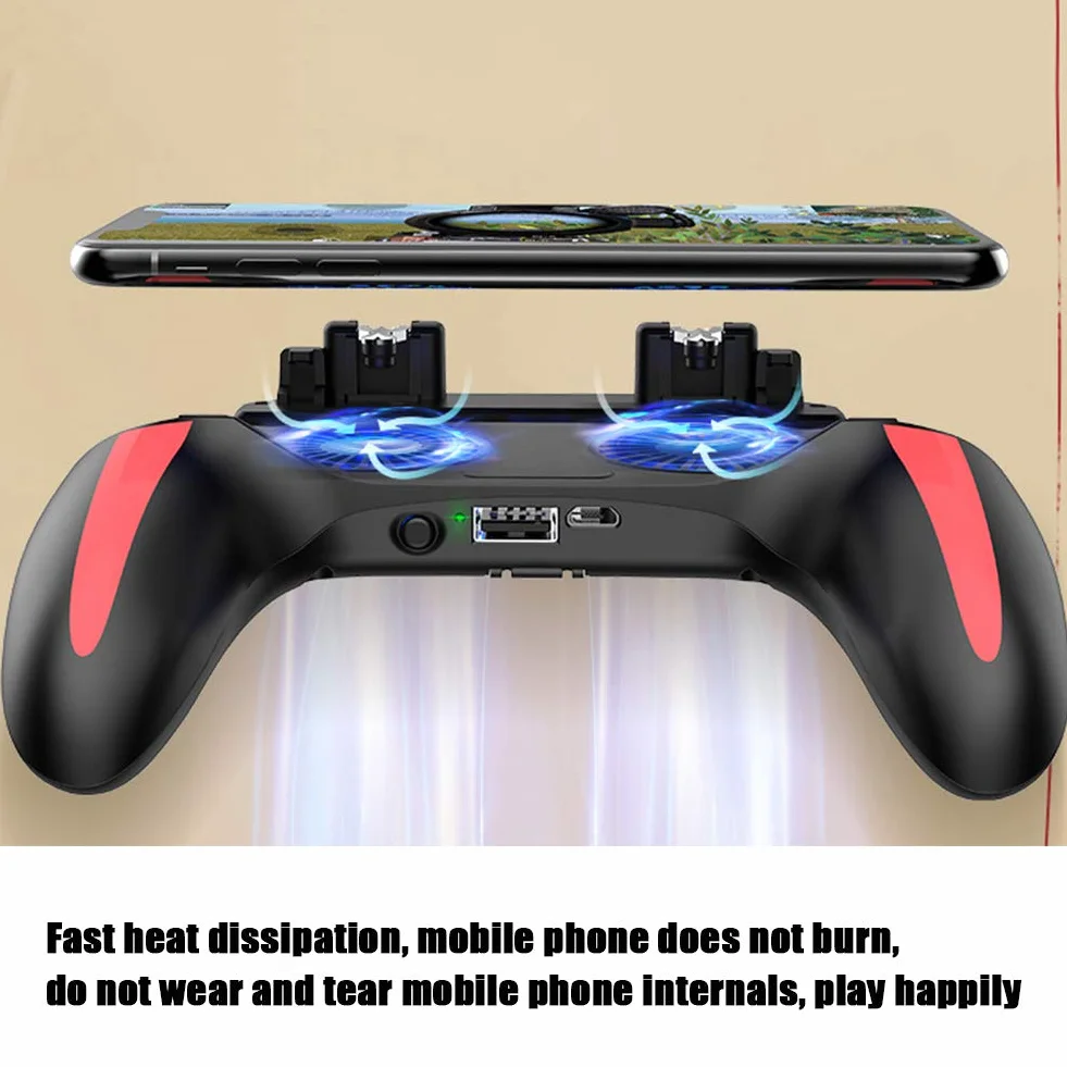Mobilny kontroler do gier, mobilny gamepad z podwójnym chłodzeniem, rozpraszanie ciepła Joystick wyzwalający grę mobilną do telefonu Double the comfort