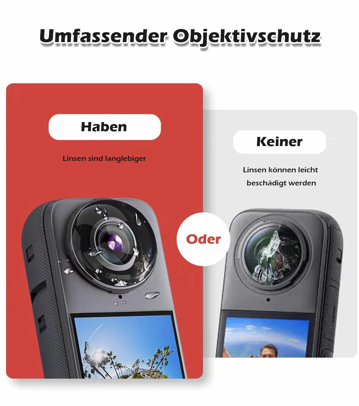 Osłona obiektywu kompatybilna z Insta360 X4 – Odporna na zarysowania ochrona HD – Akcesorium do kamery 360