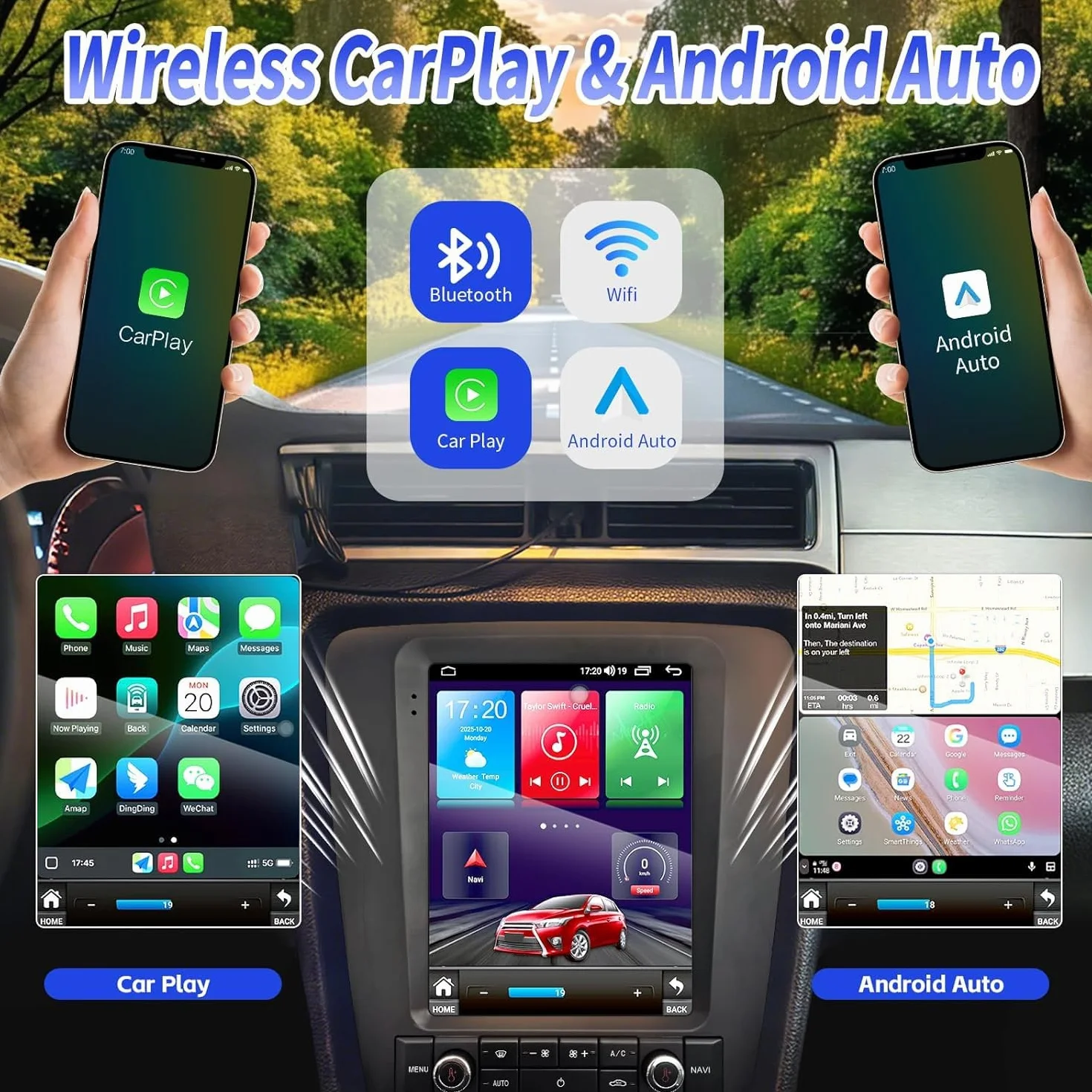 Android 15 Stereo Samochodowe Radio Do Forda Mustanga 2010-2014 GPS | Nawigacja 9,7-calowy ekran dotykowy przez Carplay Android Auto SWC Bluetooth 5.1 WiFi GPS Nawigacja EQ USB TPMS Kamera AHD