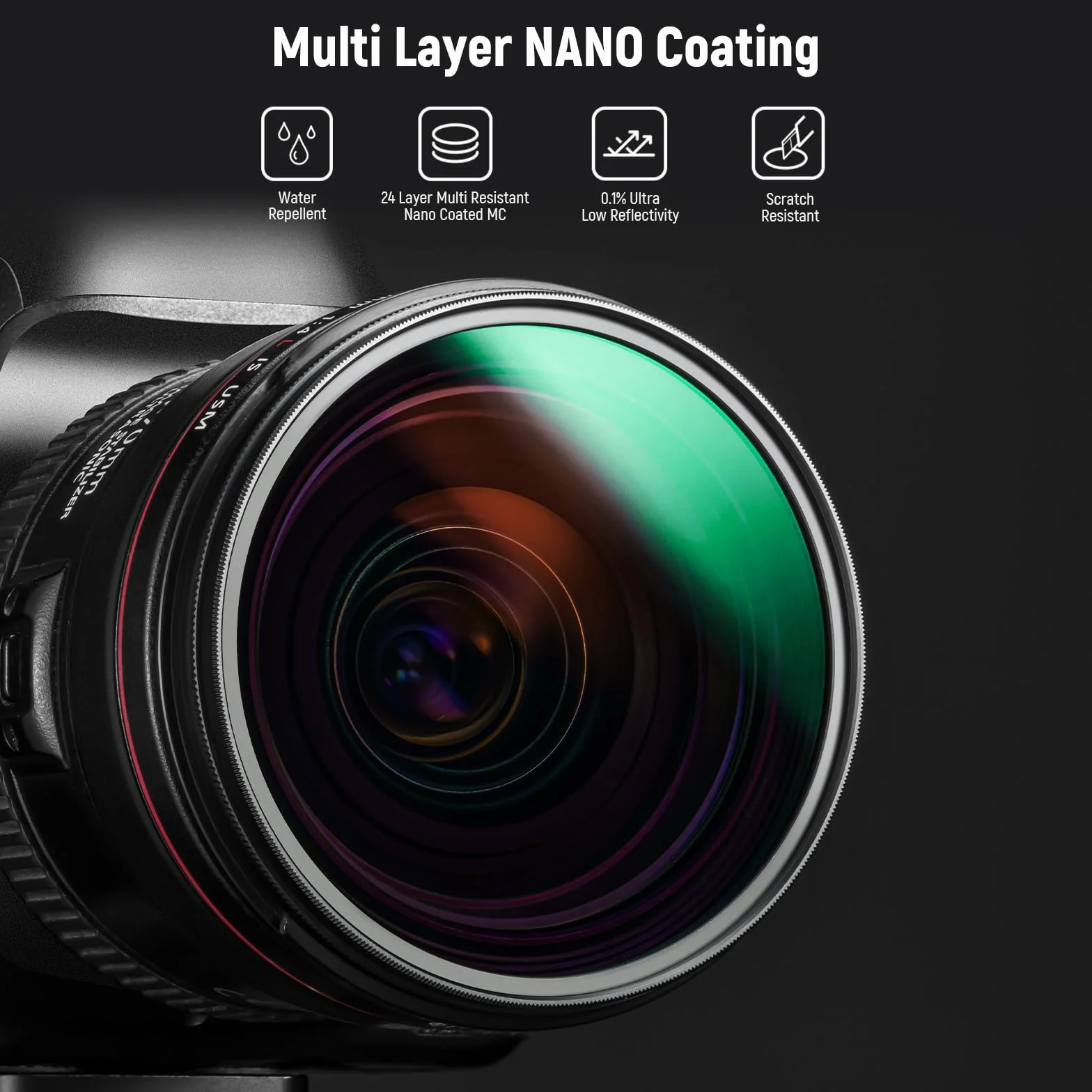 NEEWER Filtr polaryzacyjny 52 mm, 24-warstwowy, wielofunkcyjny okrągły filtr polaryzacyjny Nano MC CPL ze szkłem HD/Ultra Slim do obiektywu aparatu, redukcja odbicia, poprawa kontrastu, oślepianie