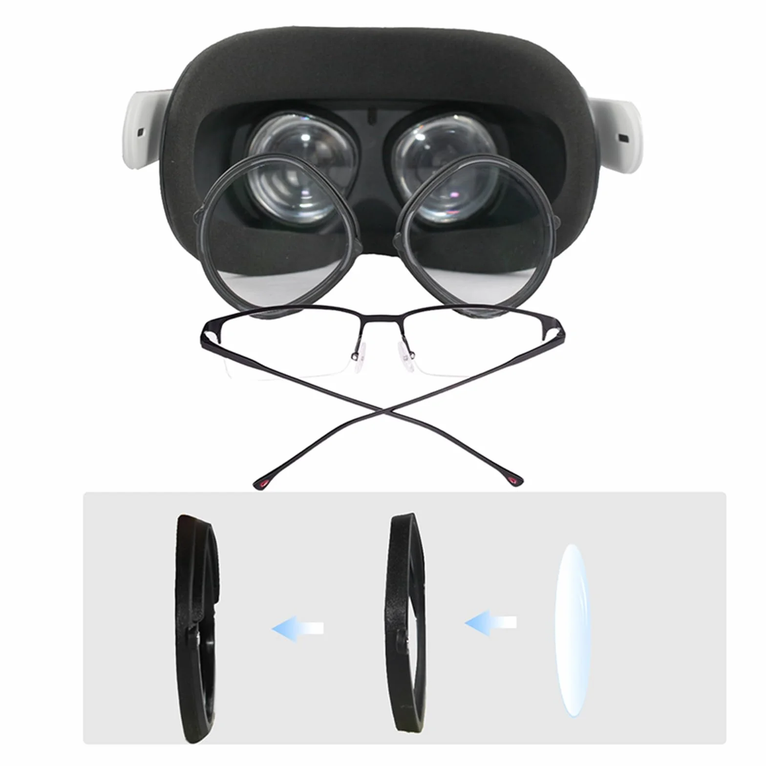 Magnetyczne okulary VR z filtrem niebieskiego światła do Quest 3S, akcesoria soczewek, ochrona oczu