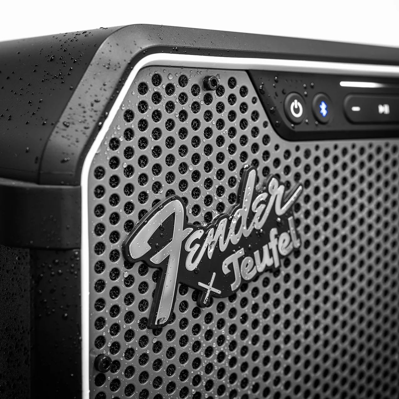 Głośnik Bluetooth Fender x Teufel ROCKSTER NEO, przenośny głośnik bezprzewodowy, 130 dB SPL Peak – długi czas pracy baterii (Black & Steel)