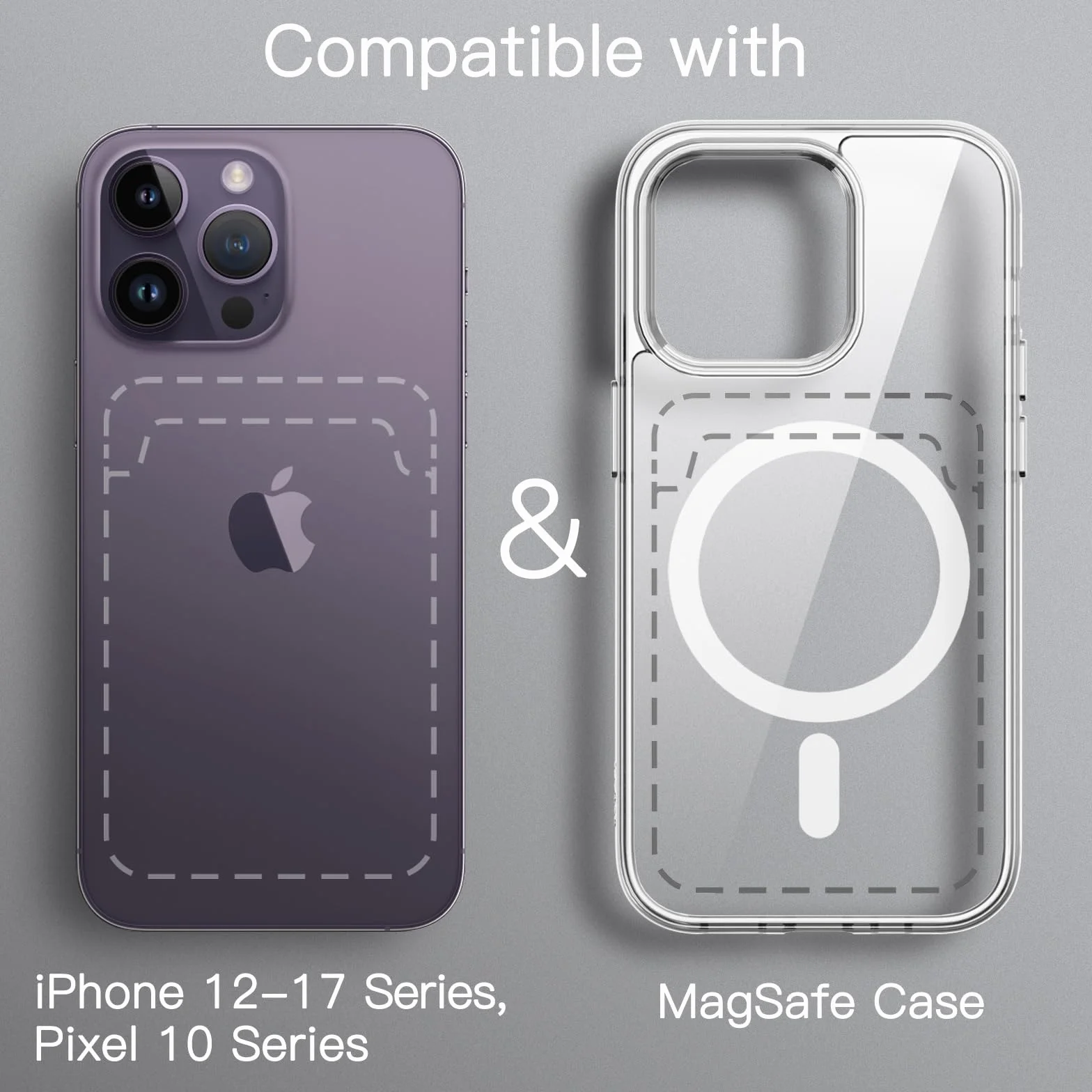JETech Portfel Magnetyczny MagSafe dla iPhone 17/17e/Air/16/15/14/13/12 Serii, Pixel 10 Serii, PU Posiadacz Karty, Czarny