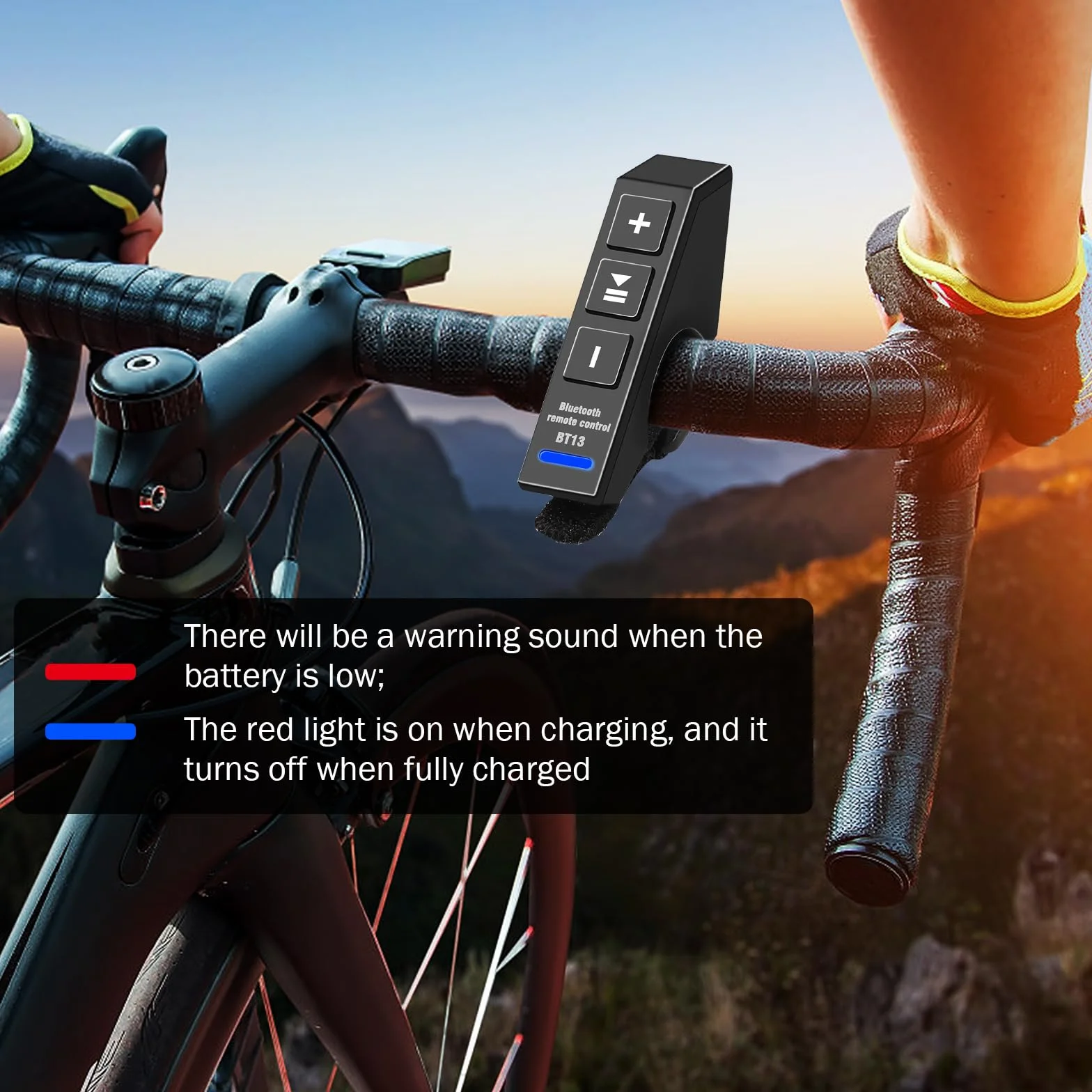 Pilot zdalnego sterowania do kierownicy motocyklowej, BT13 V5.0 Sterowanie przyciskiem kierownicy motocykla, bezprzewodowy pilot zdalnego sterowania Bluetooth do smartfonów (15 M)
