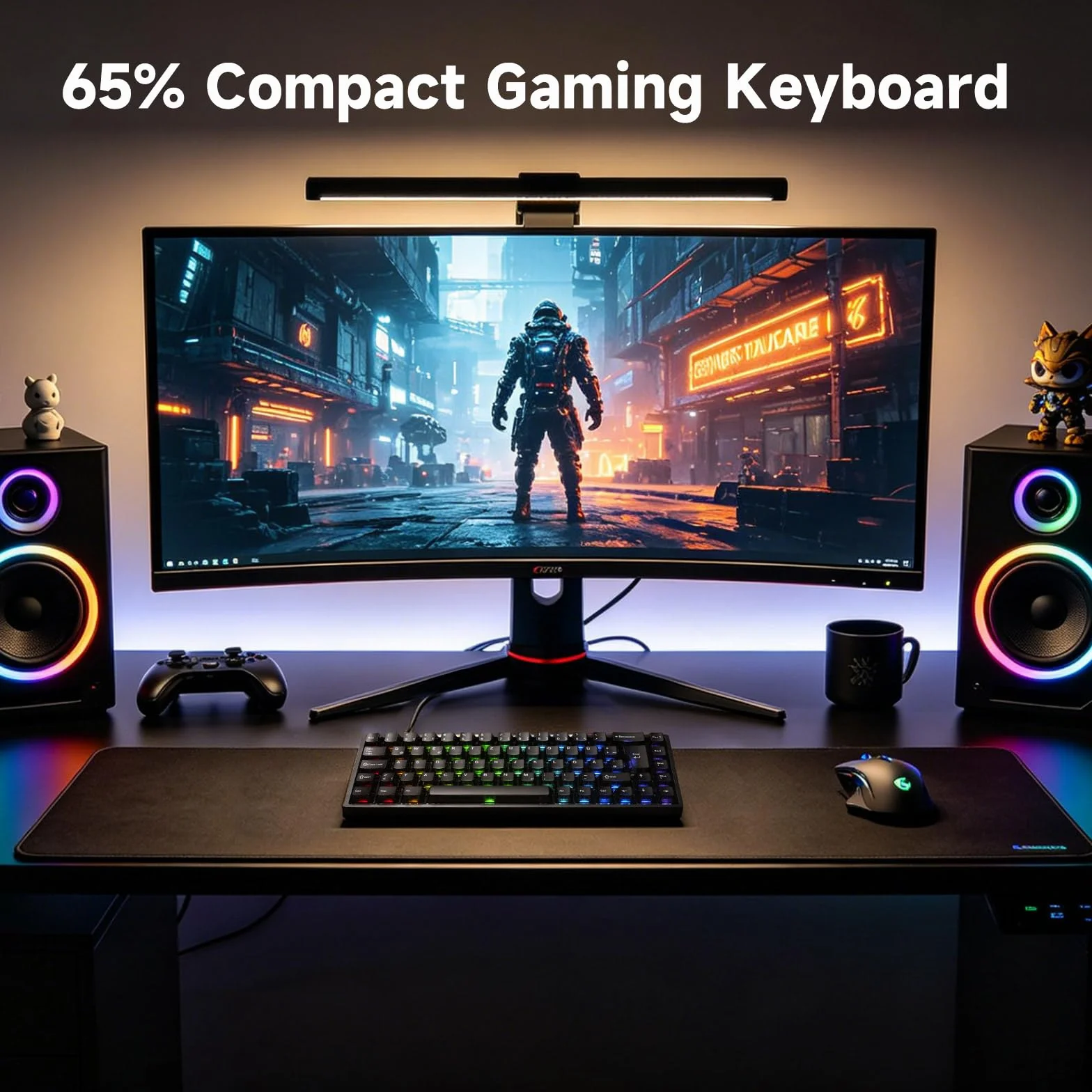 MONSGEEK FUN68 HE Klawiatura gamingowa, układ QWERTZ-ISO-DE, przełącznik efektu Halla, przewodowa klawiatura RGB 65%, RT 0,005 mm, częstotliwość próbkowania 8000 Hz, regulowana siła wyzwalania